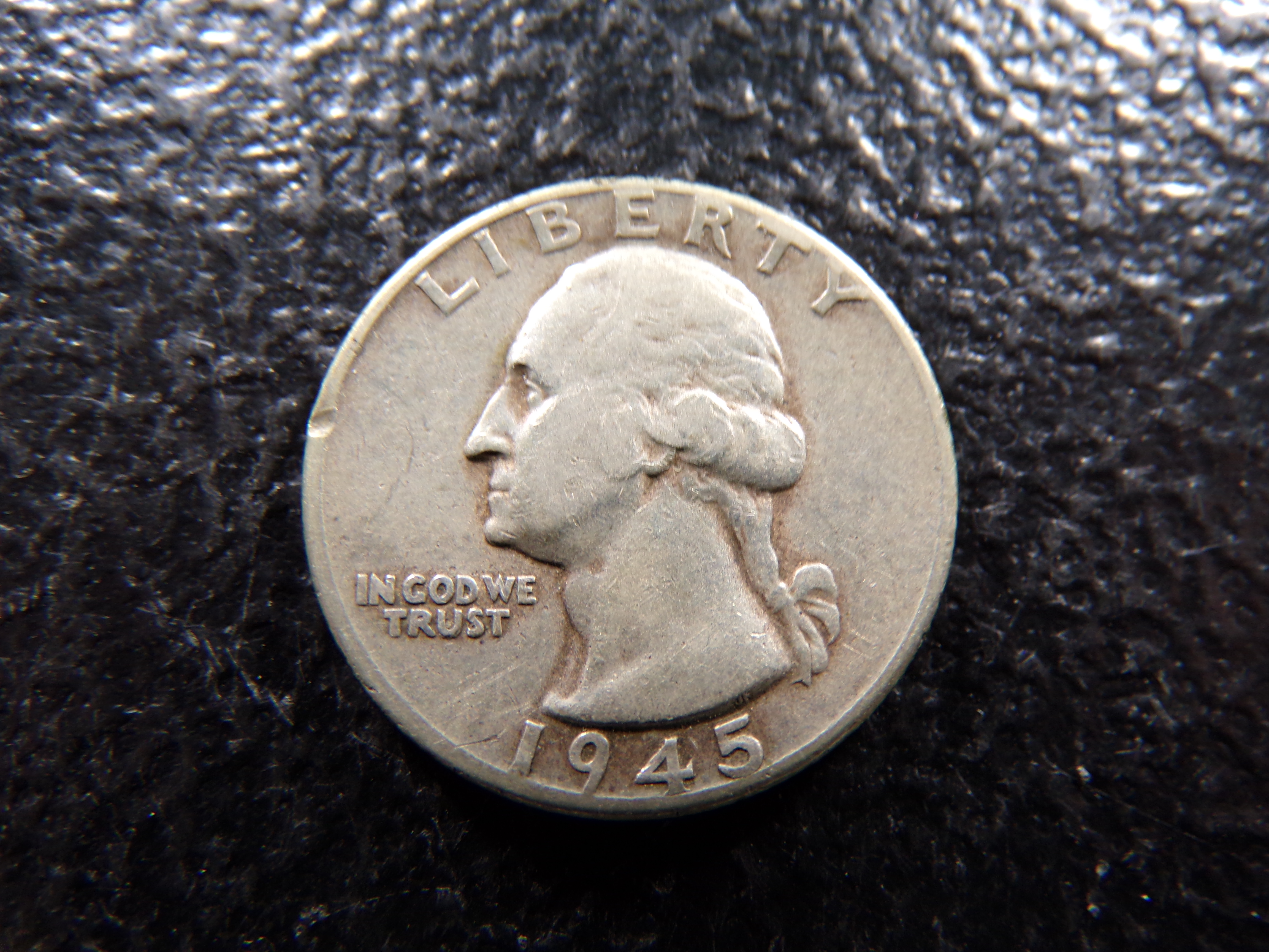 1945 WASHINGTON SILVER QUARTER