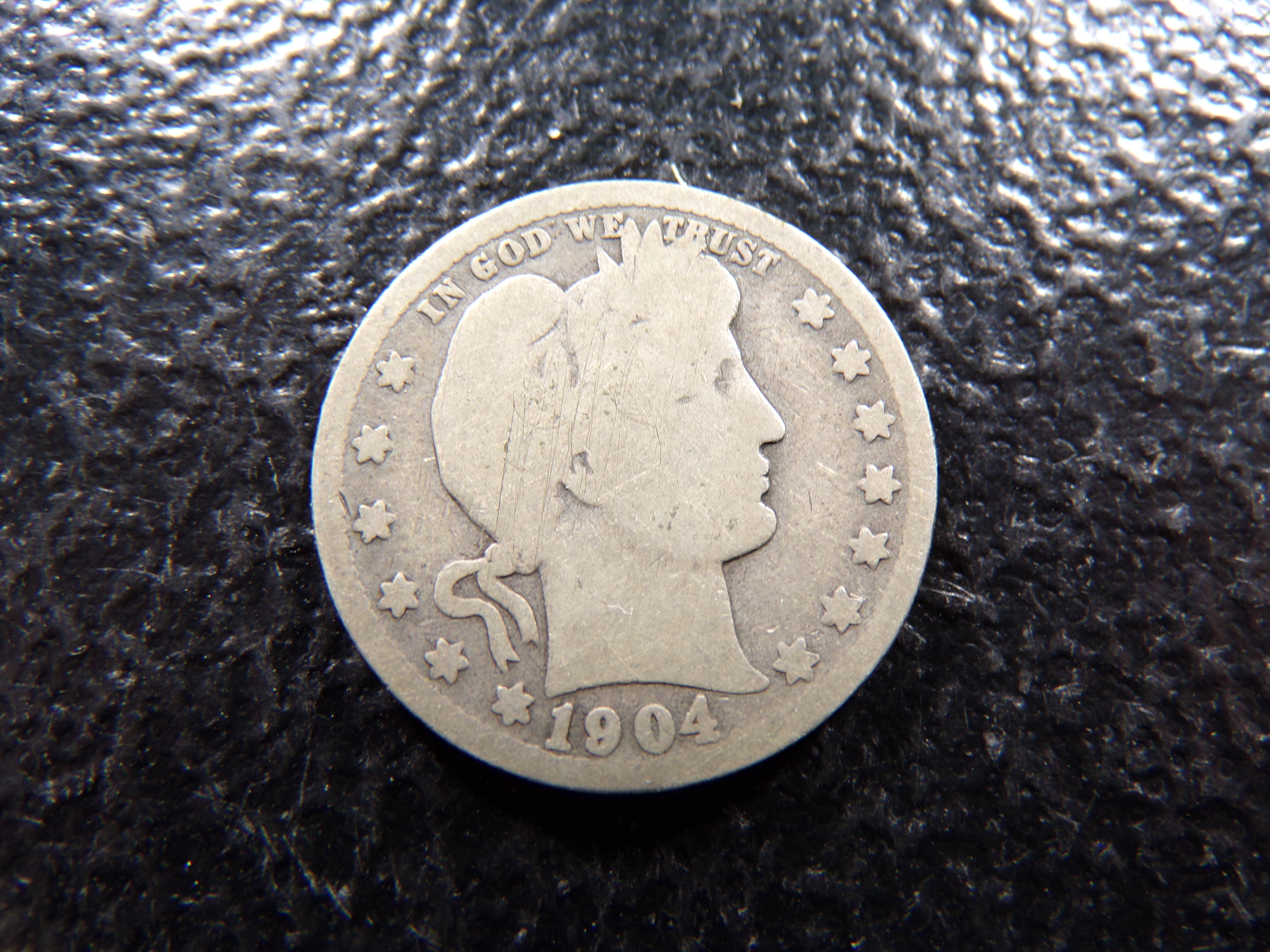 1904-O BARBER SILVER QUARTER