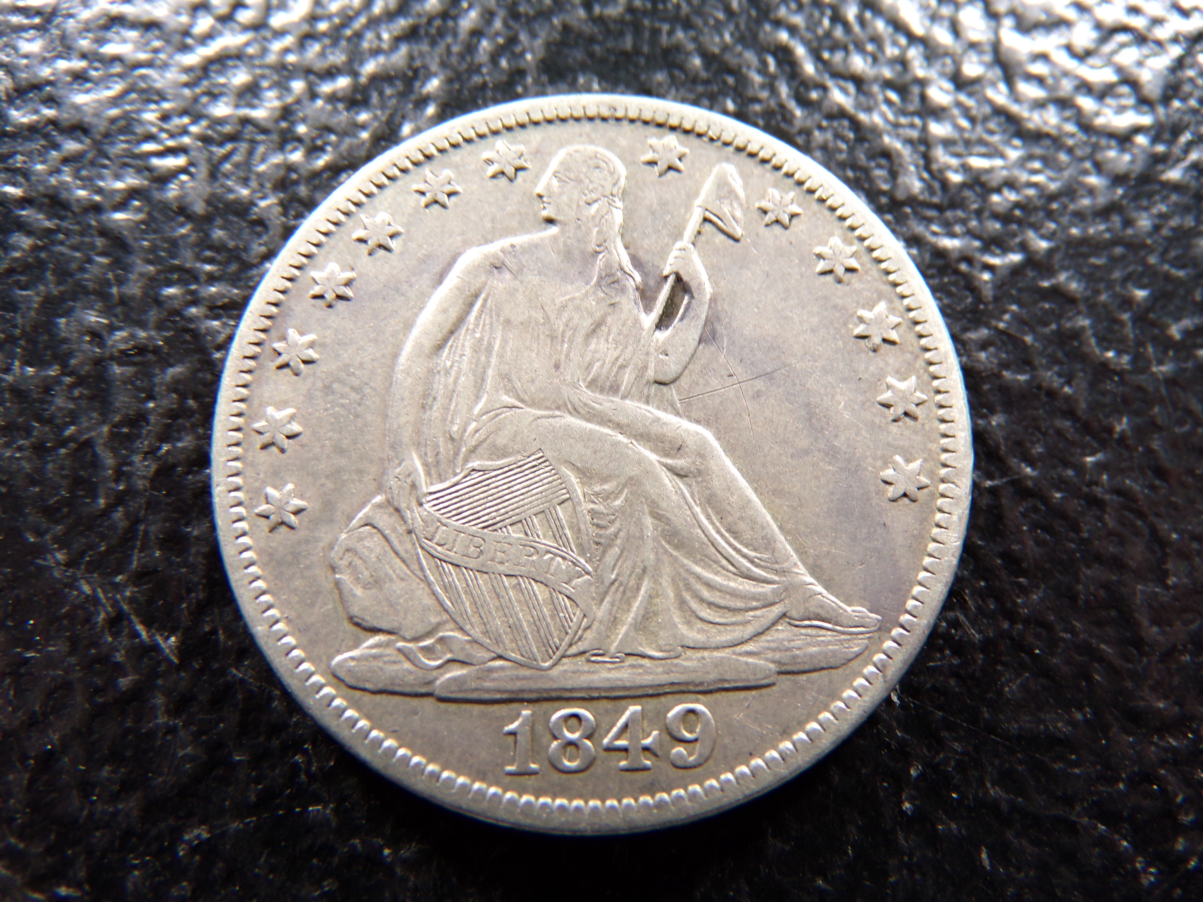 1849-O RARE DATE HIGH GRADE SEATED LIBERTY SILVER HALF DOLLAR