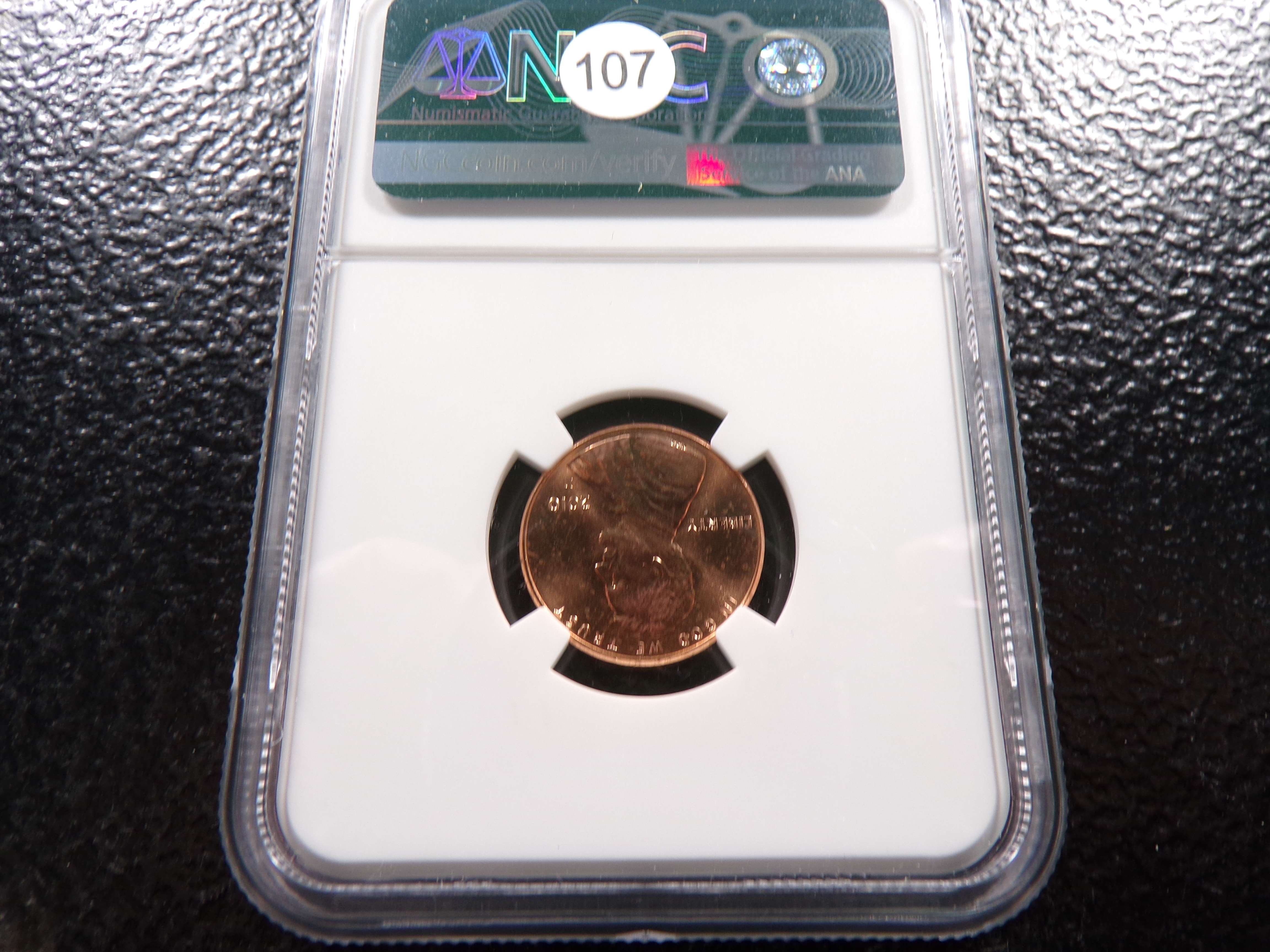 2010-D NGC GEM UNC. SIGNED FIRST YEAR REVERSE UNION SHIELD LINCOLN CENT