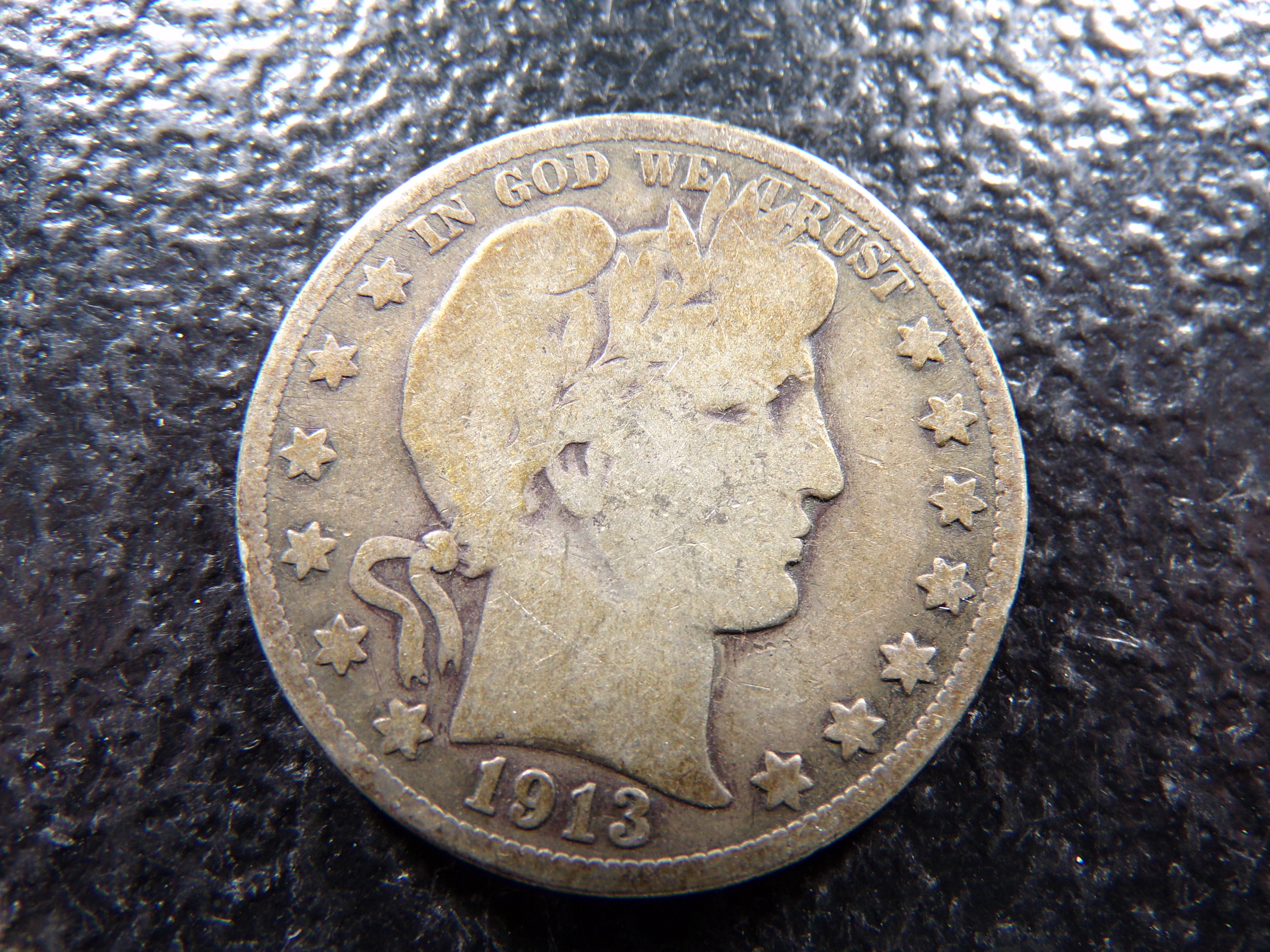 1913 BARBER SILVER HALF DOLLAR