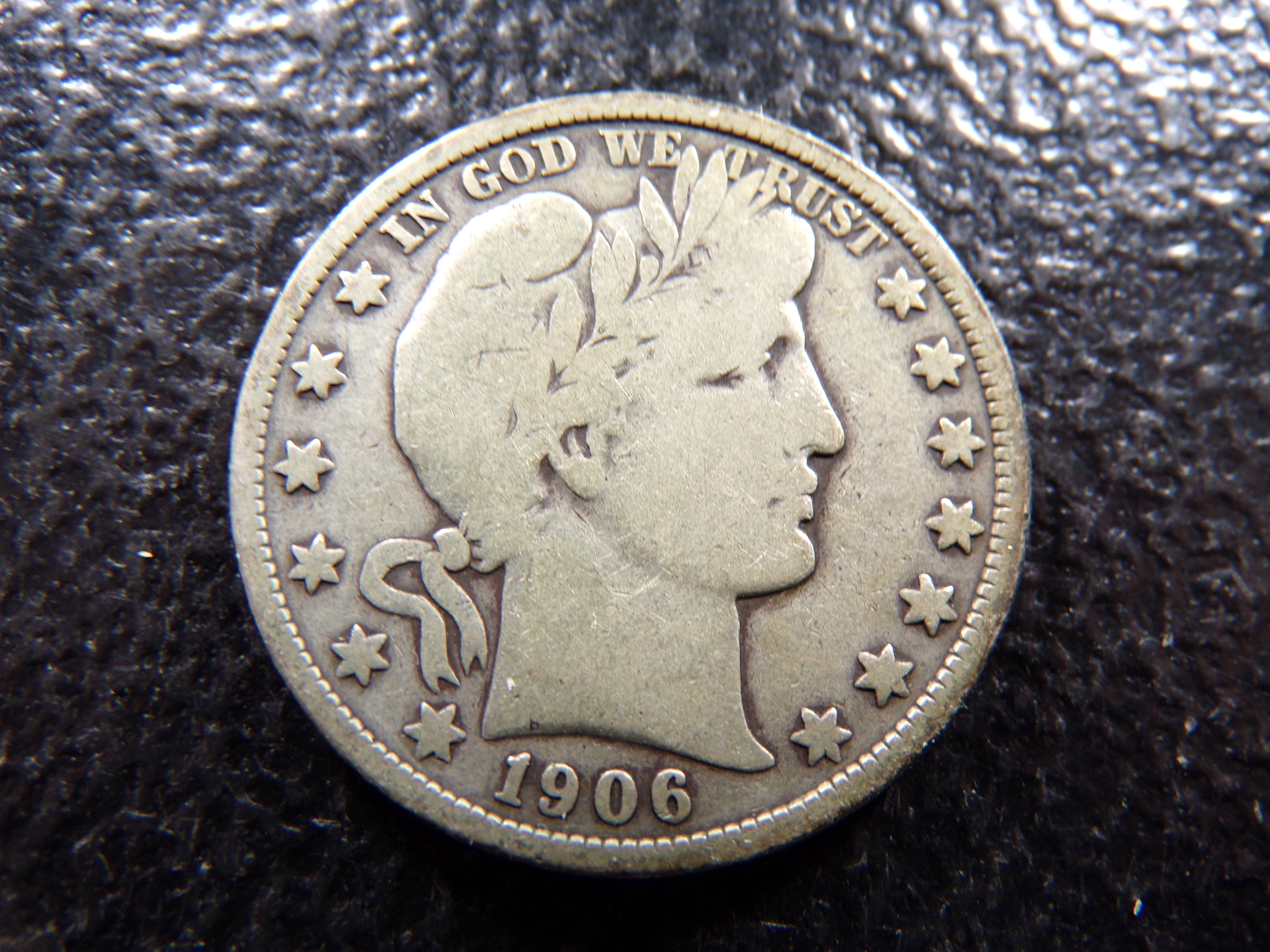 1906 BARBER SILVER HALF DOLLAR