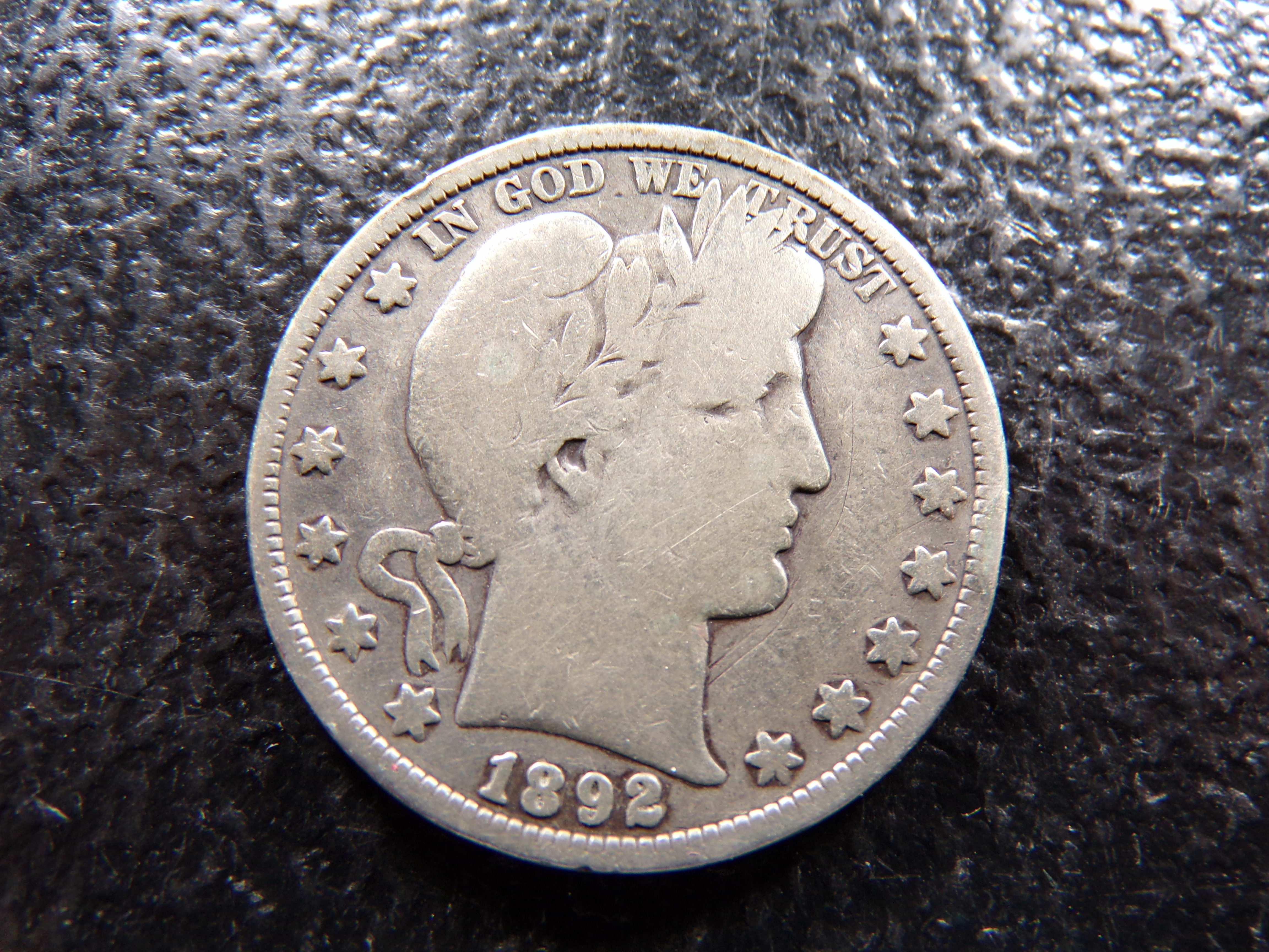1892 BARBER SILVER HALF DOLLAR