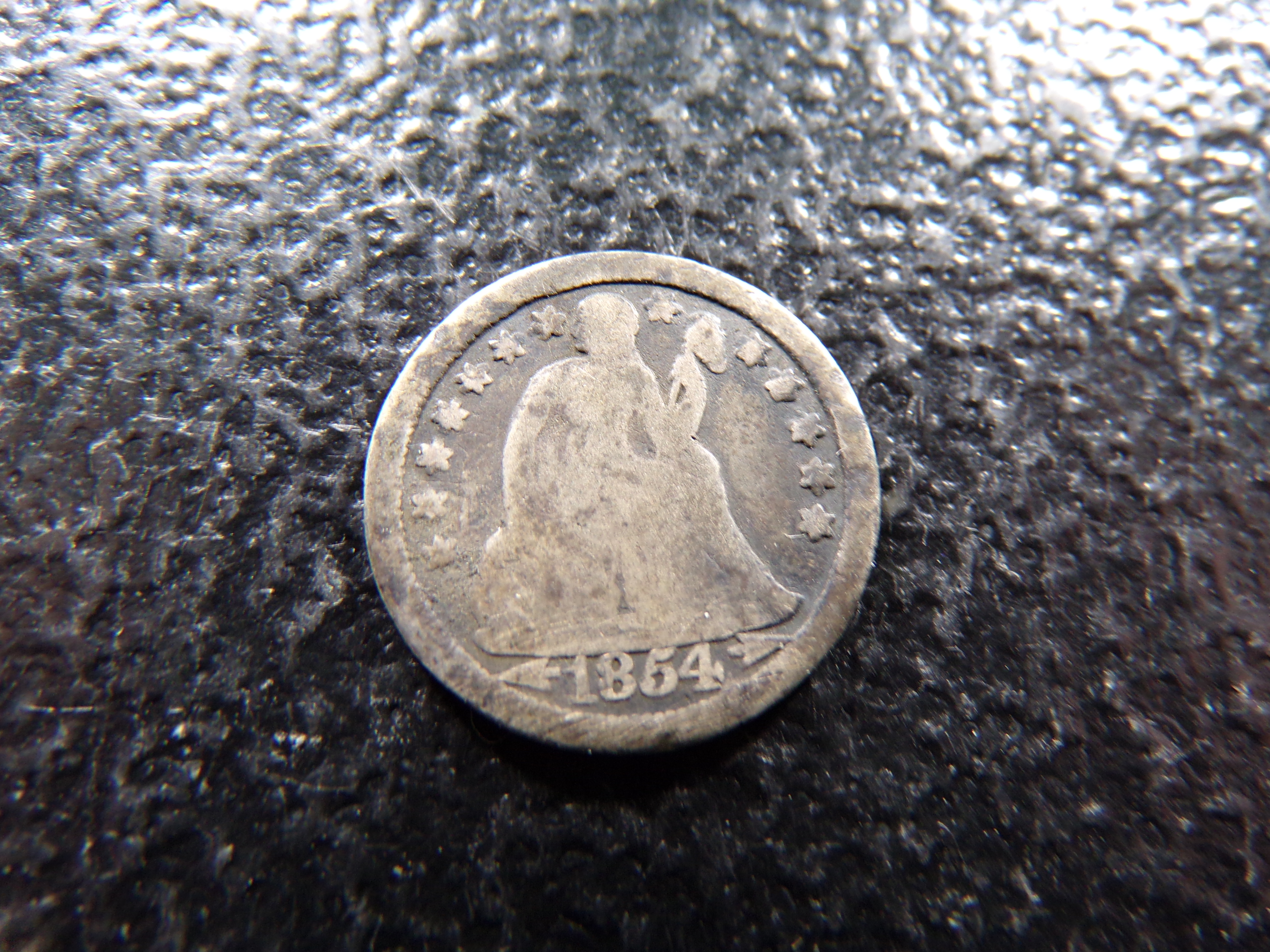 1854-O WITH ARROWS SEATED LIBERTY SILVER DIME