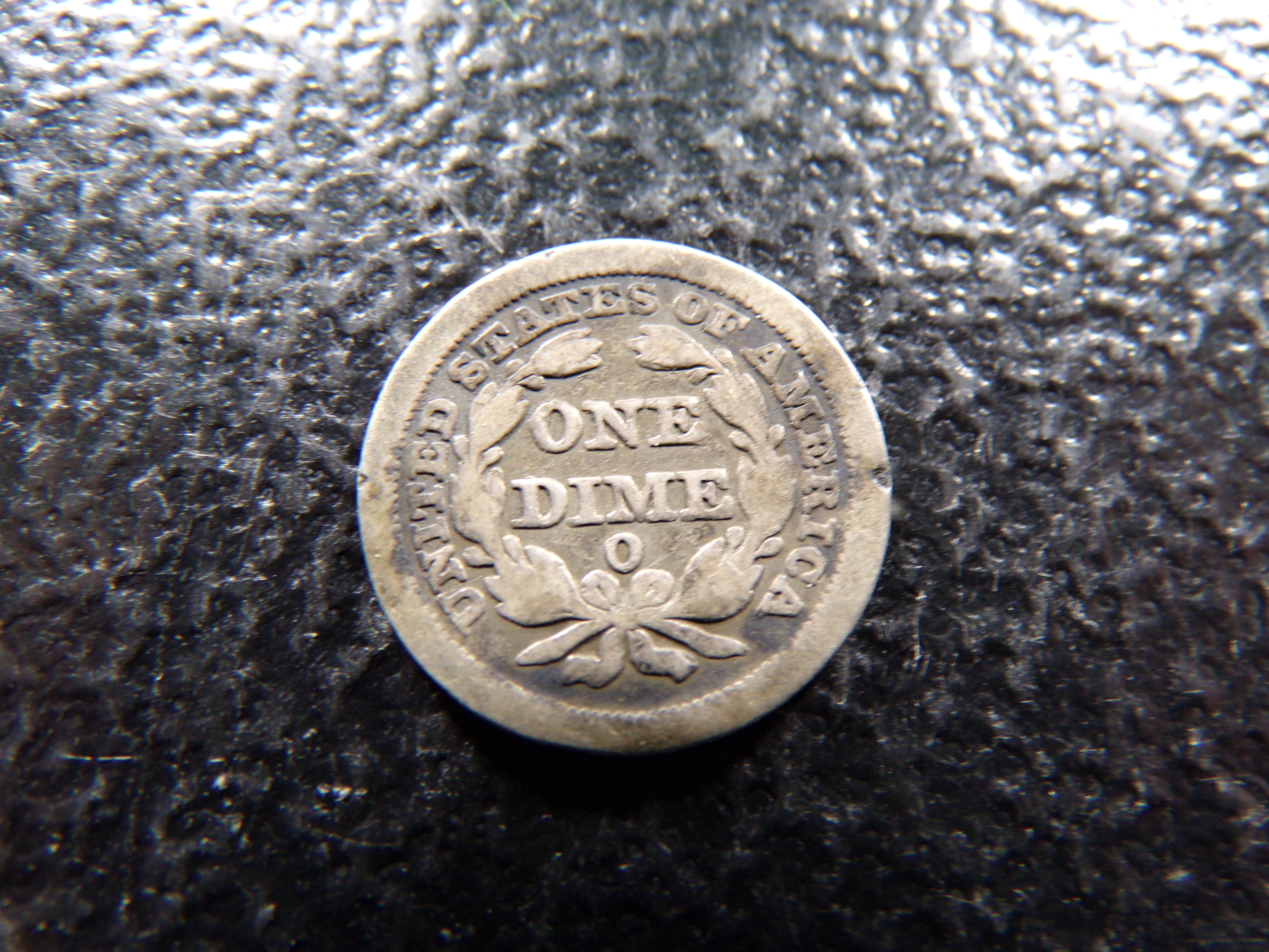 1854-O WITH ARROWS SEATED LIBERTY SILVER DIME