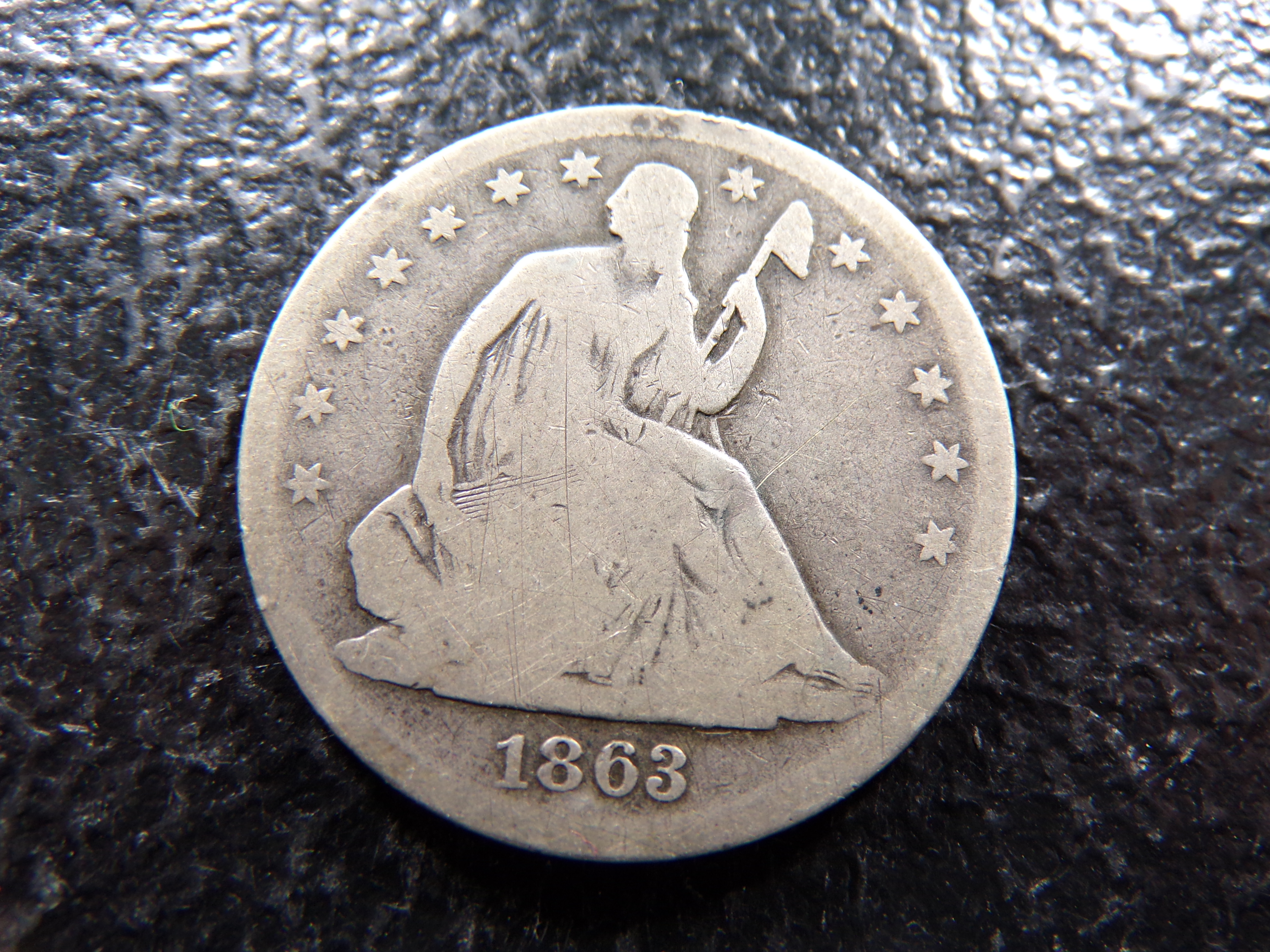 1863-S SEATED LIBERTY SILVER HALF DOLLAR