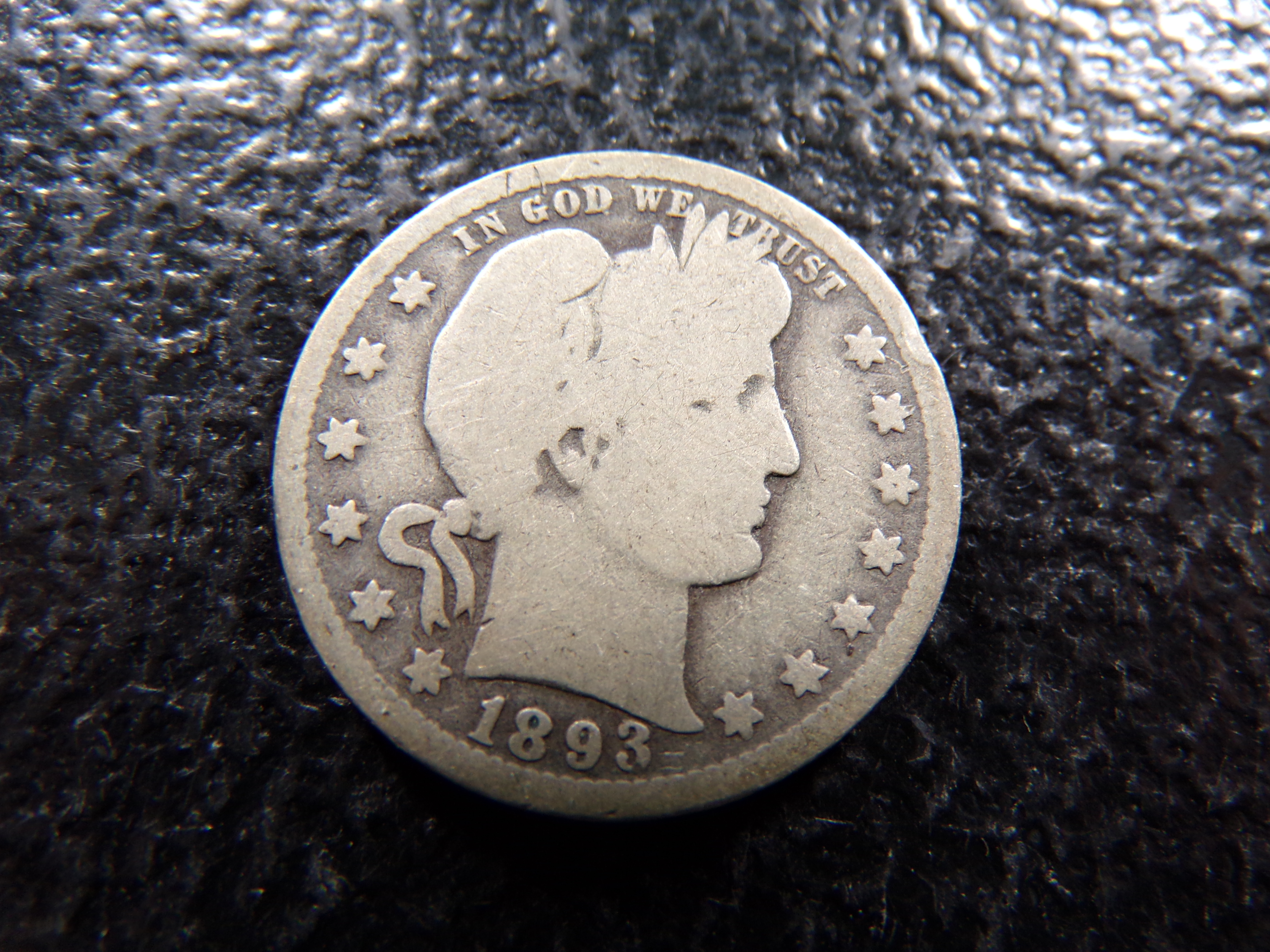 1893-O BARBER SILVER QUARTER