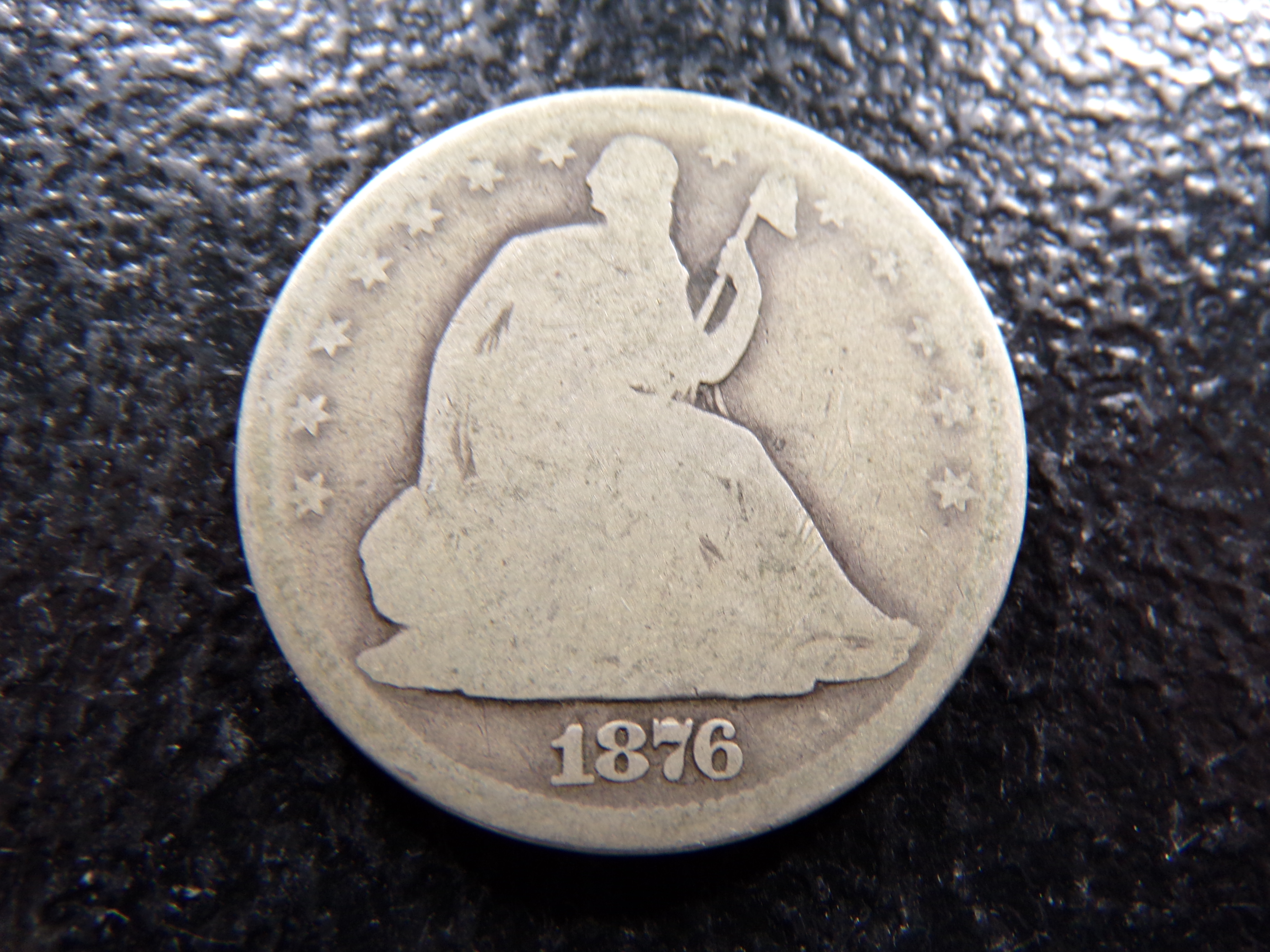 1876-CC SEATED LIBERTY CARSON CITY SILVER HALF DOLLAR