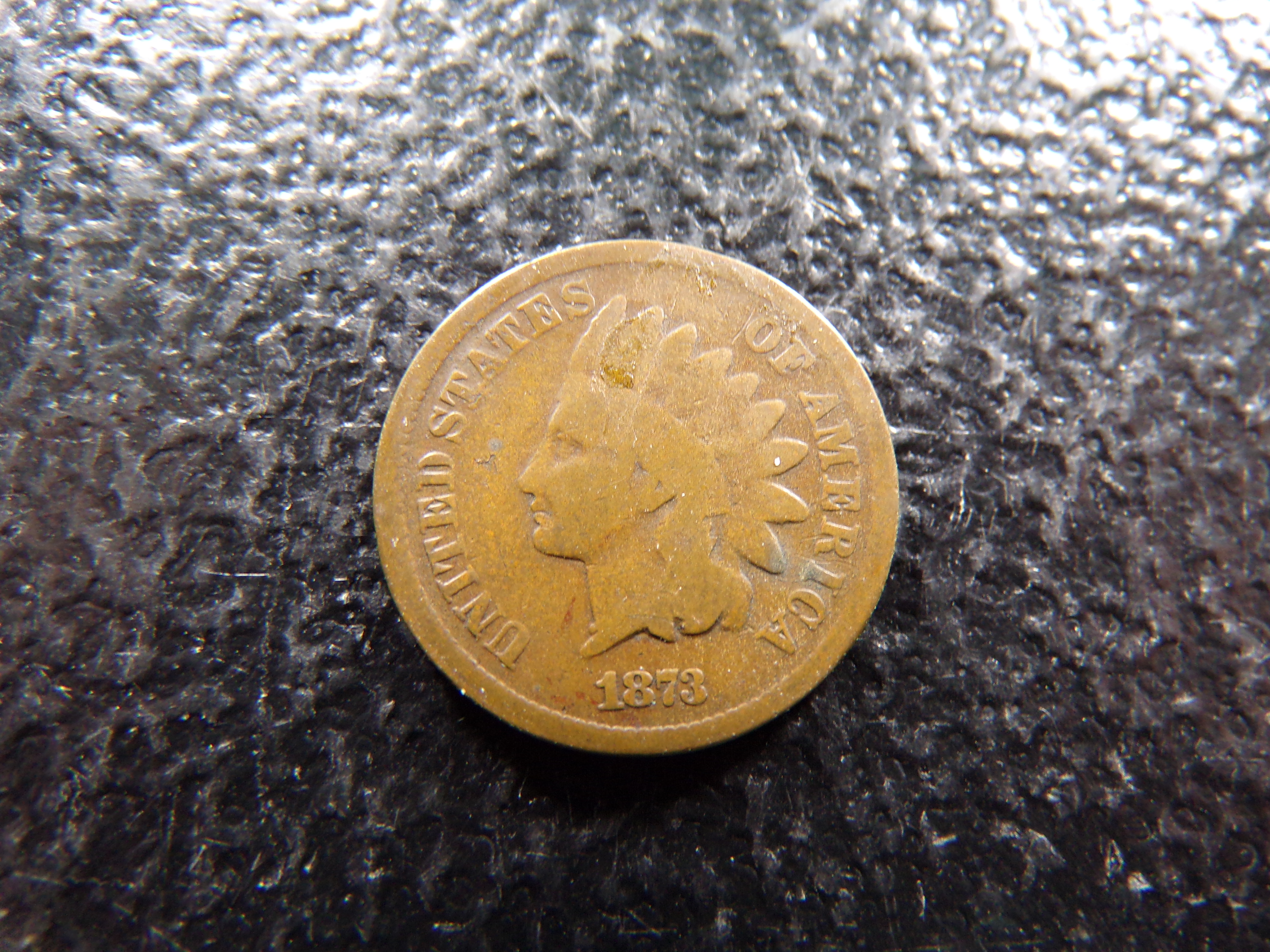 1873 OPEN 3 INDIAN HEAD CENT