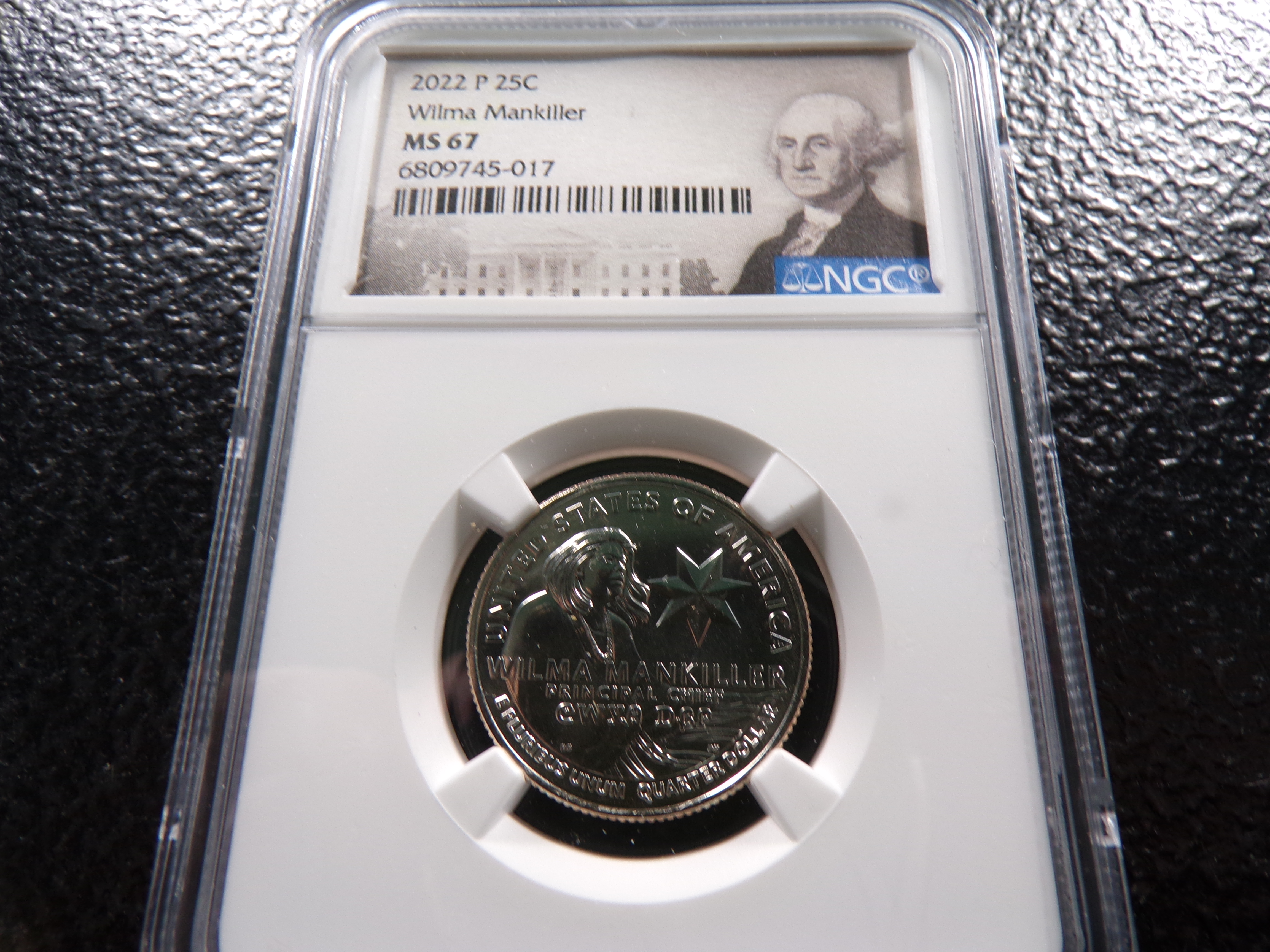 2022-P NGC MS67 WILMA MANKILLER QUARTER
