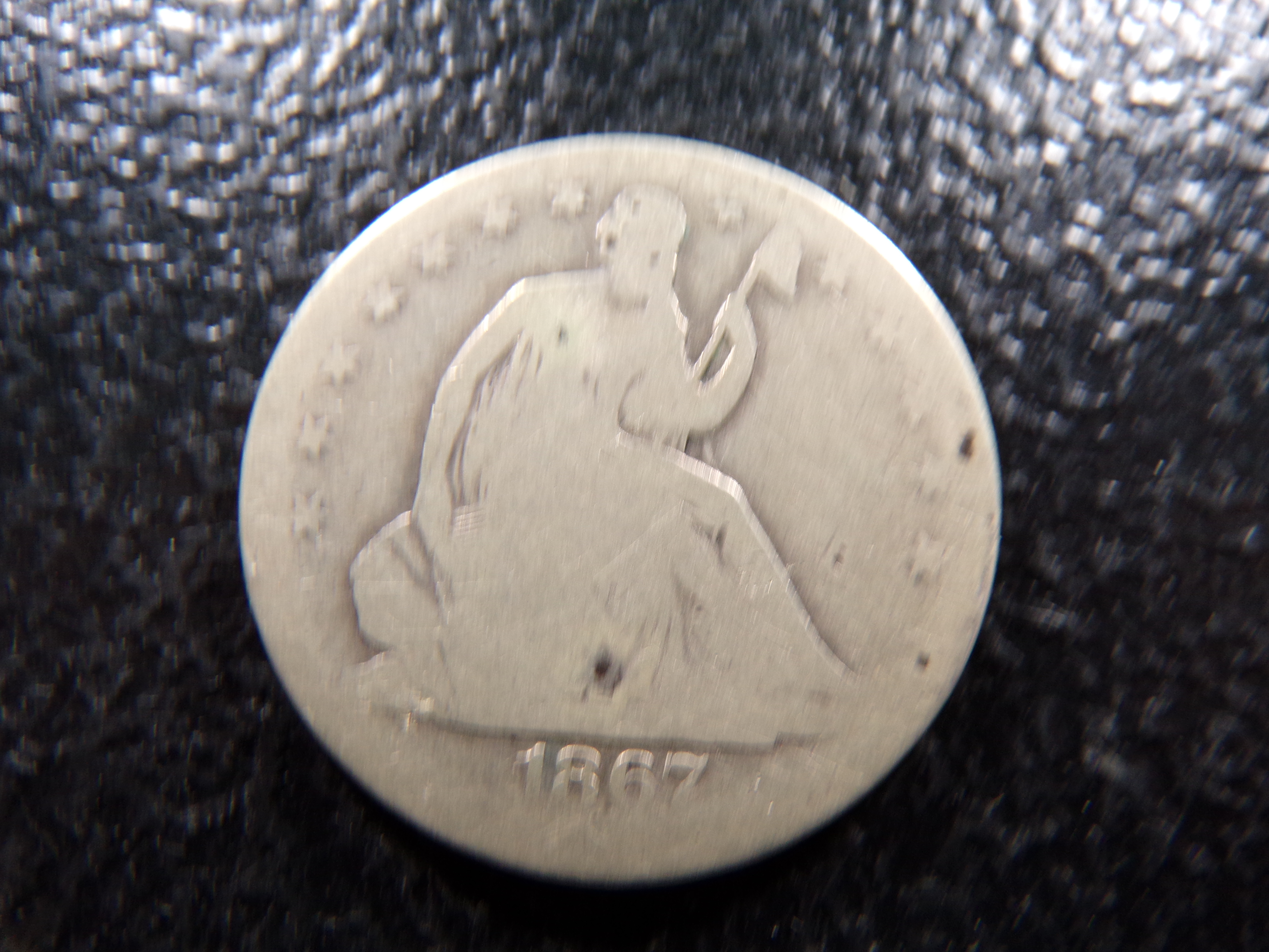 1867-S SEATED LIBERTY SILVER HALF DOLLAR