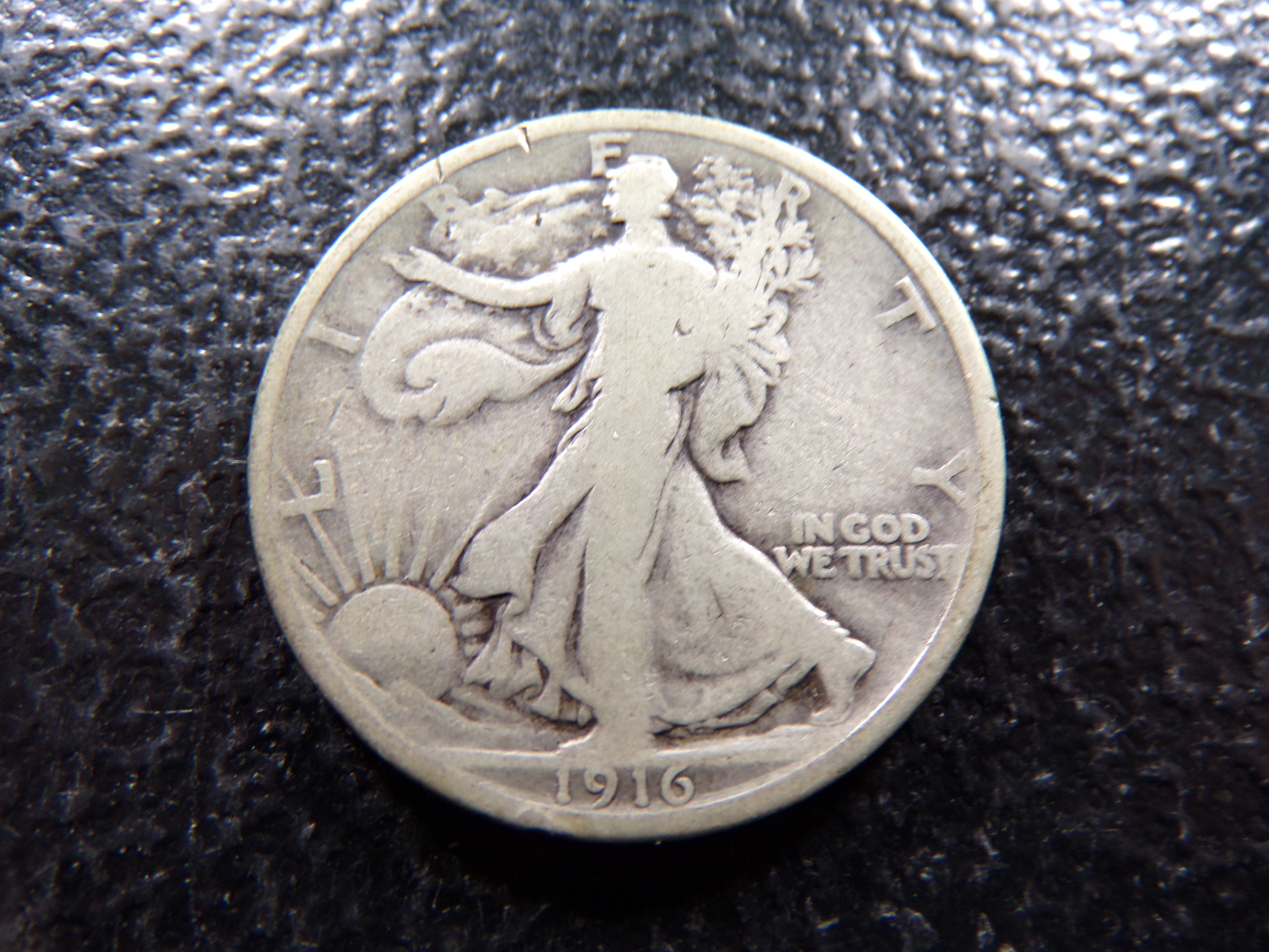 1916 RARE DATE WALKING LIBERTY SILVER HALF DOLLAR
