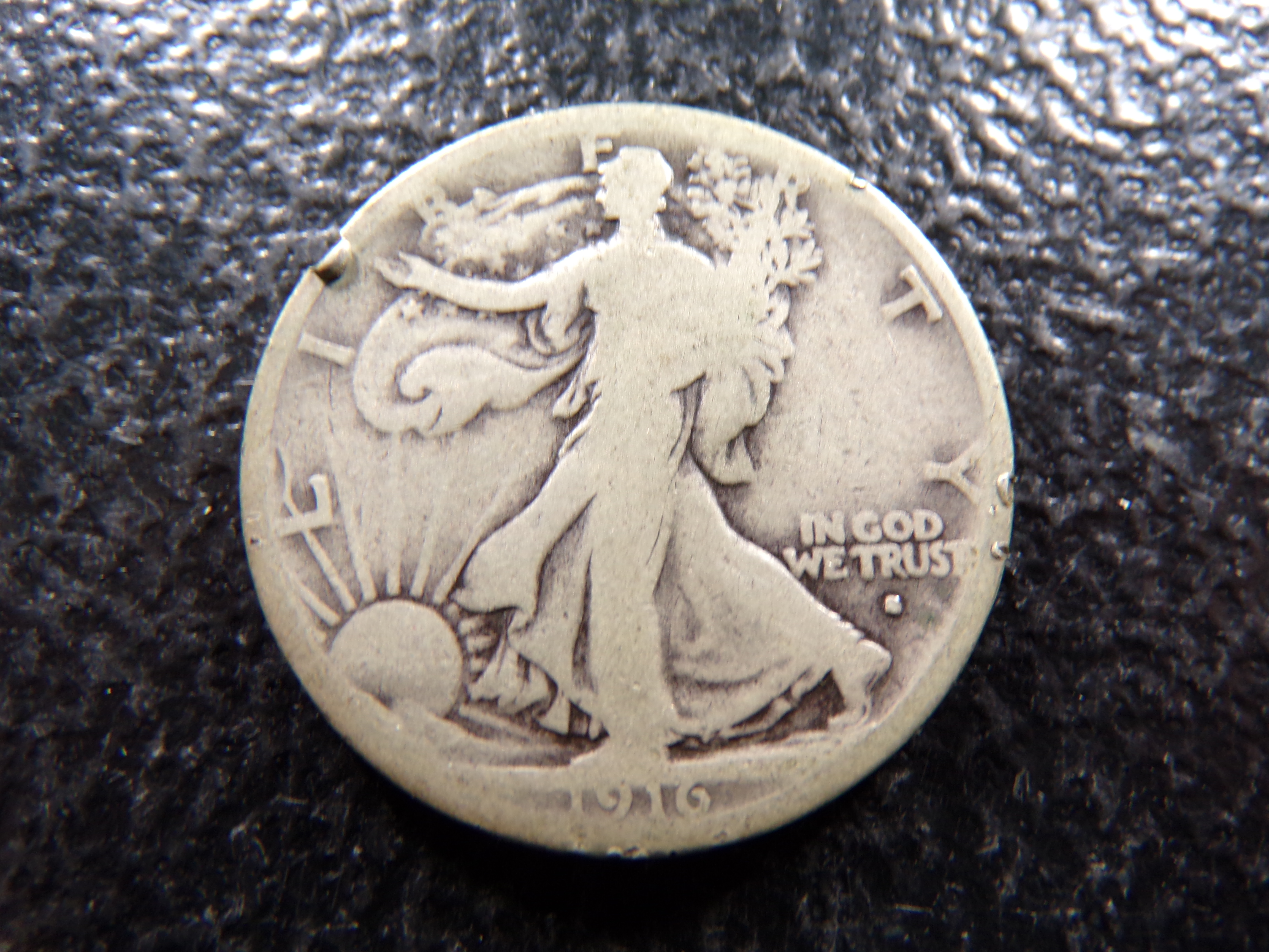 1916-S OBV. RARE DATE WALKING LIBERTY SILVER HALF DOLLAR