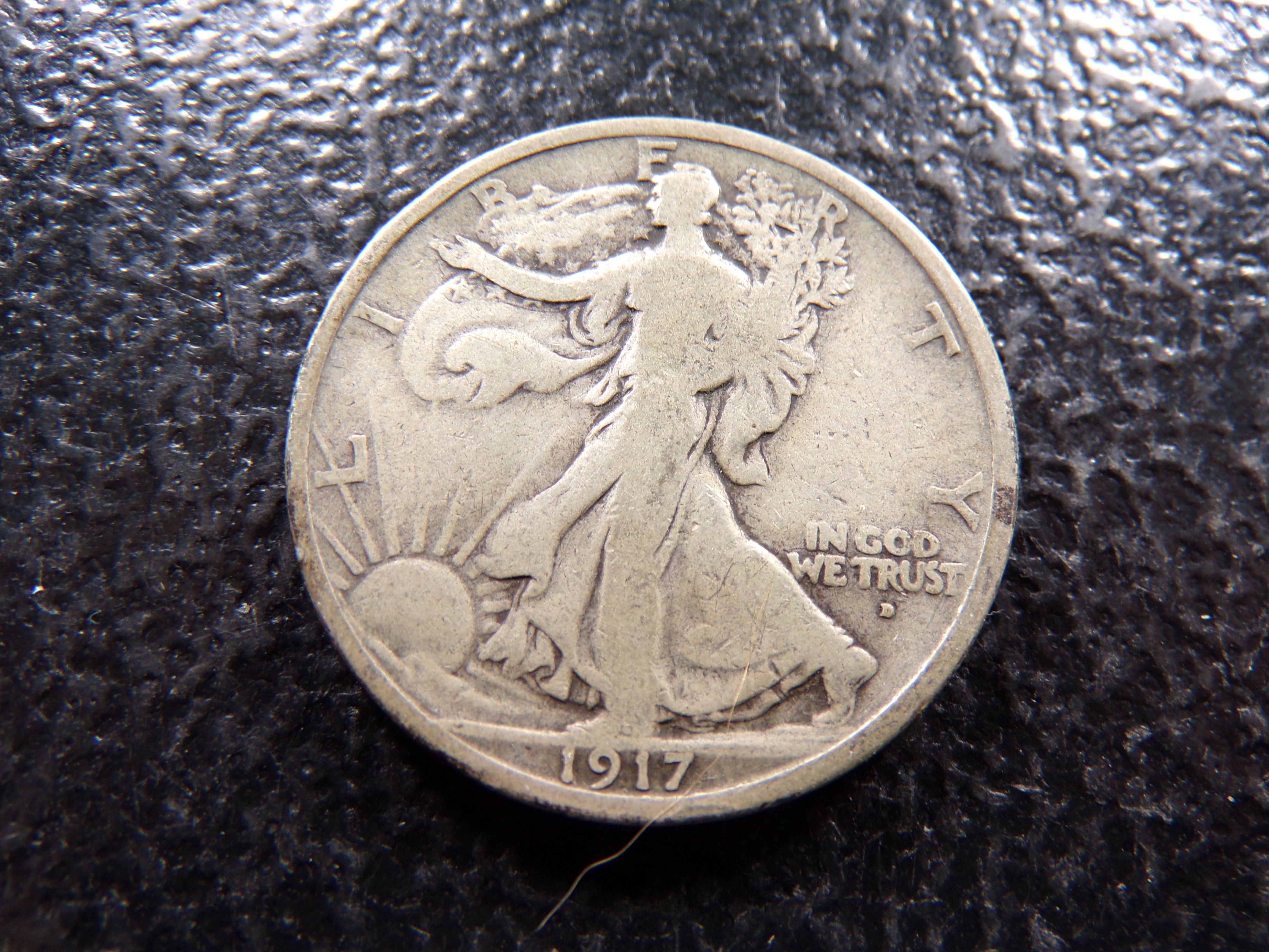1917-D OBV. WALKING LIBERTY SILVER HALF DOLLAR