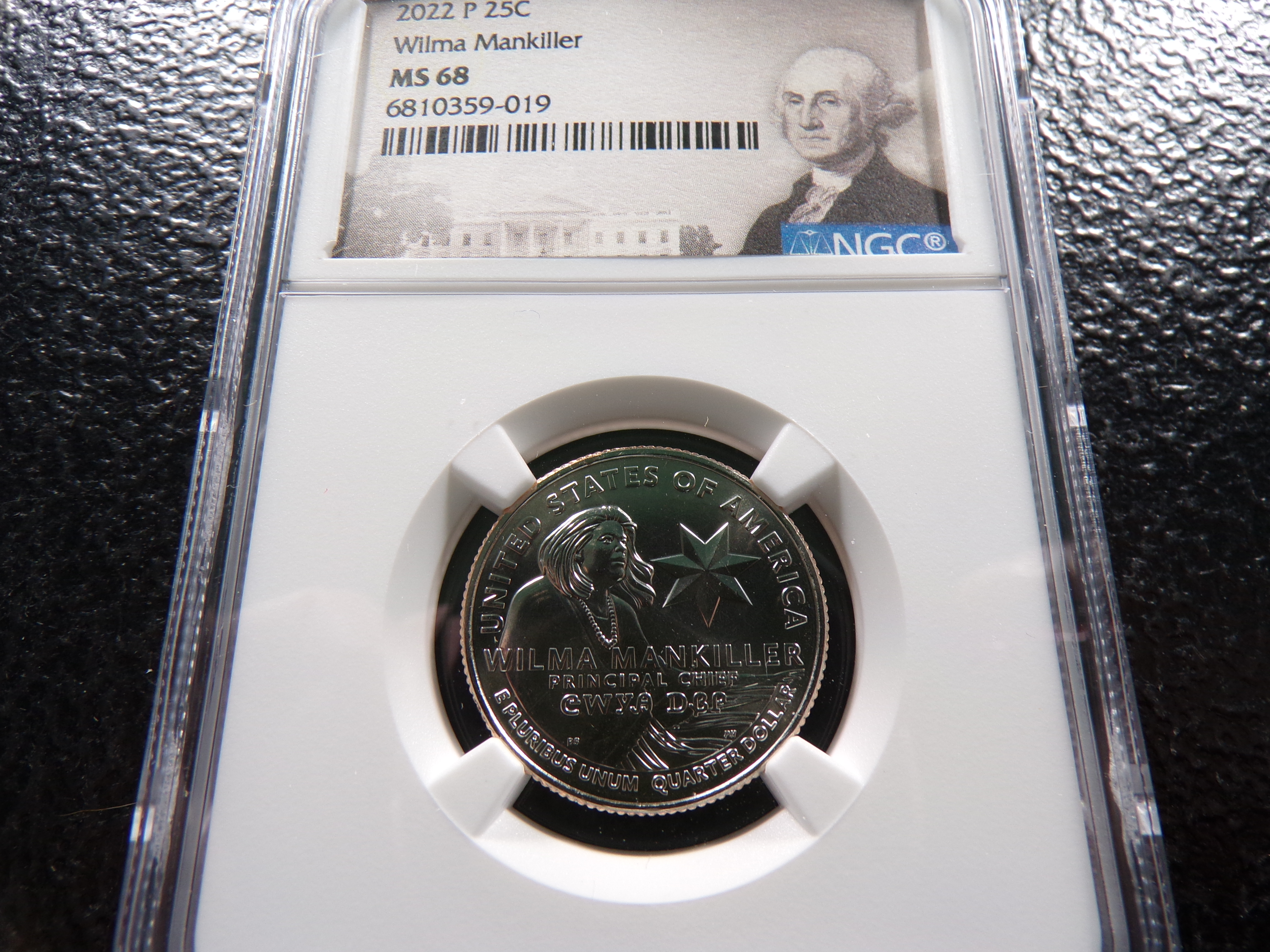 2022-P NGC MS68 WILMA MANKILLER QUARTER