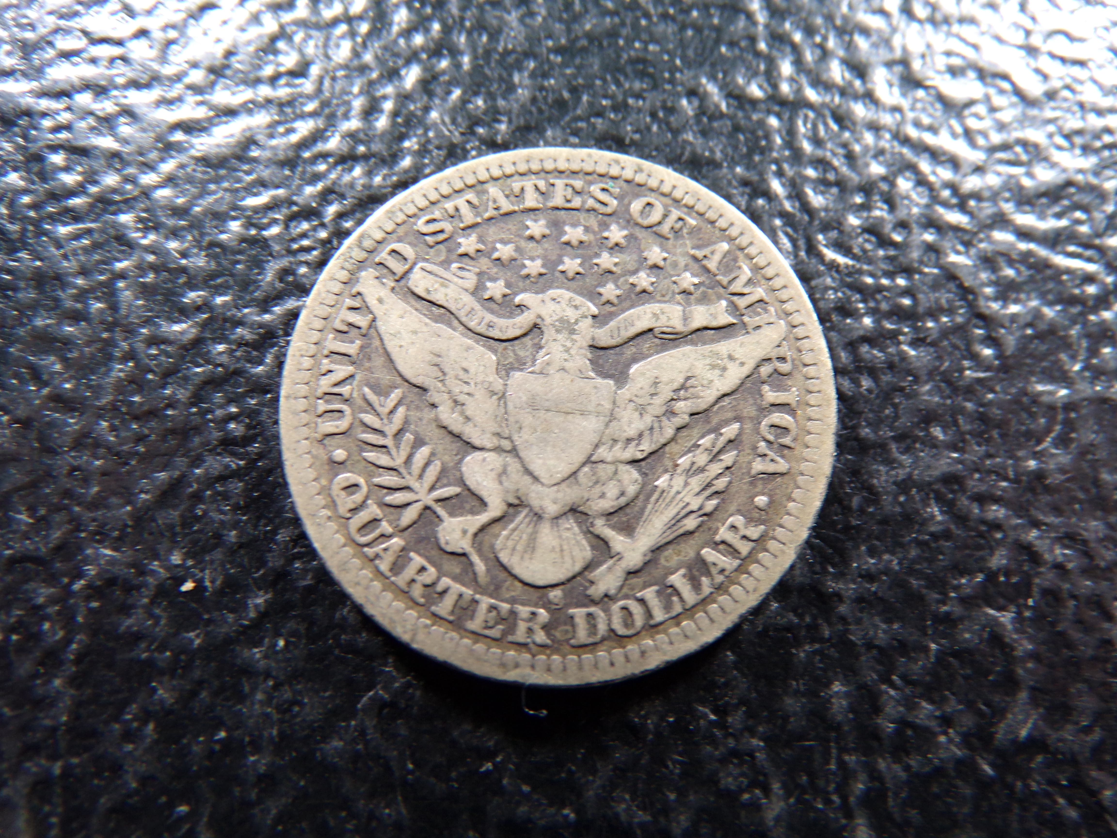 1909-S BARBER SILVER QUARTER