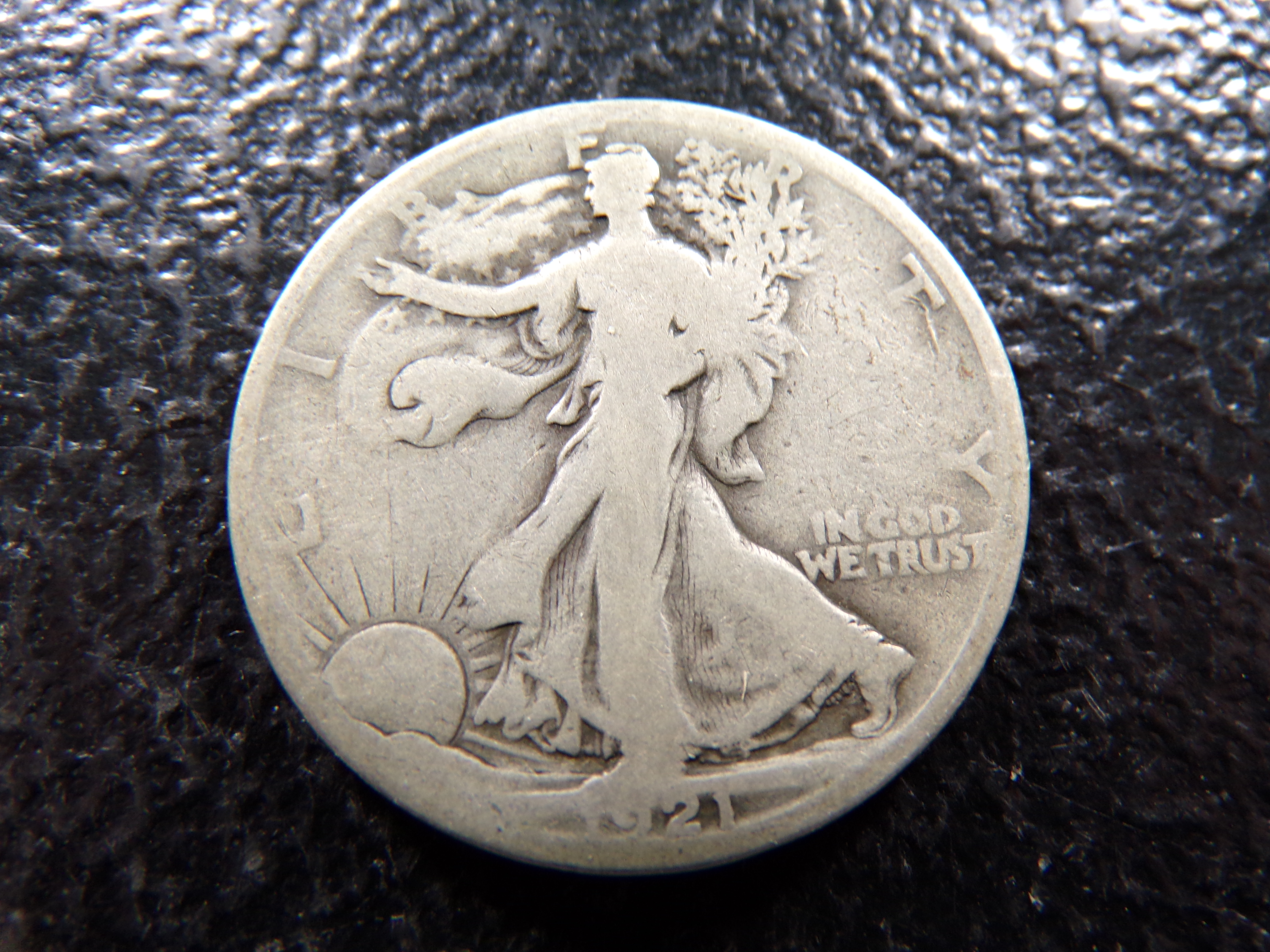 1921-S KEY DATE WALKING LIBERTY SILVER HALF DOLLAR