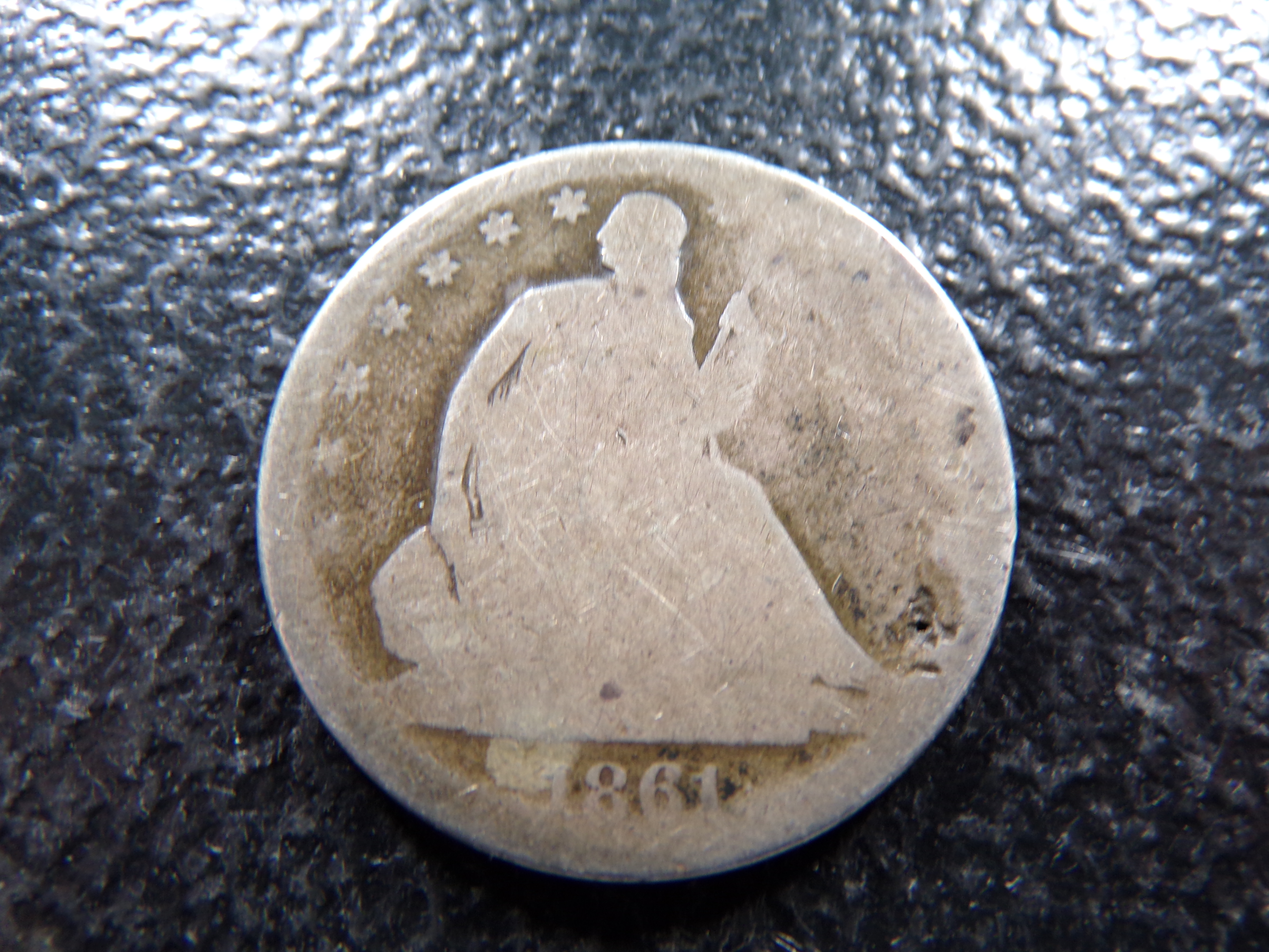 1861-S SEATED LIBERTY SILVER HALF DOLLAR