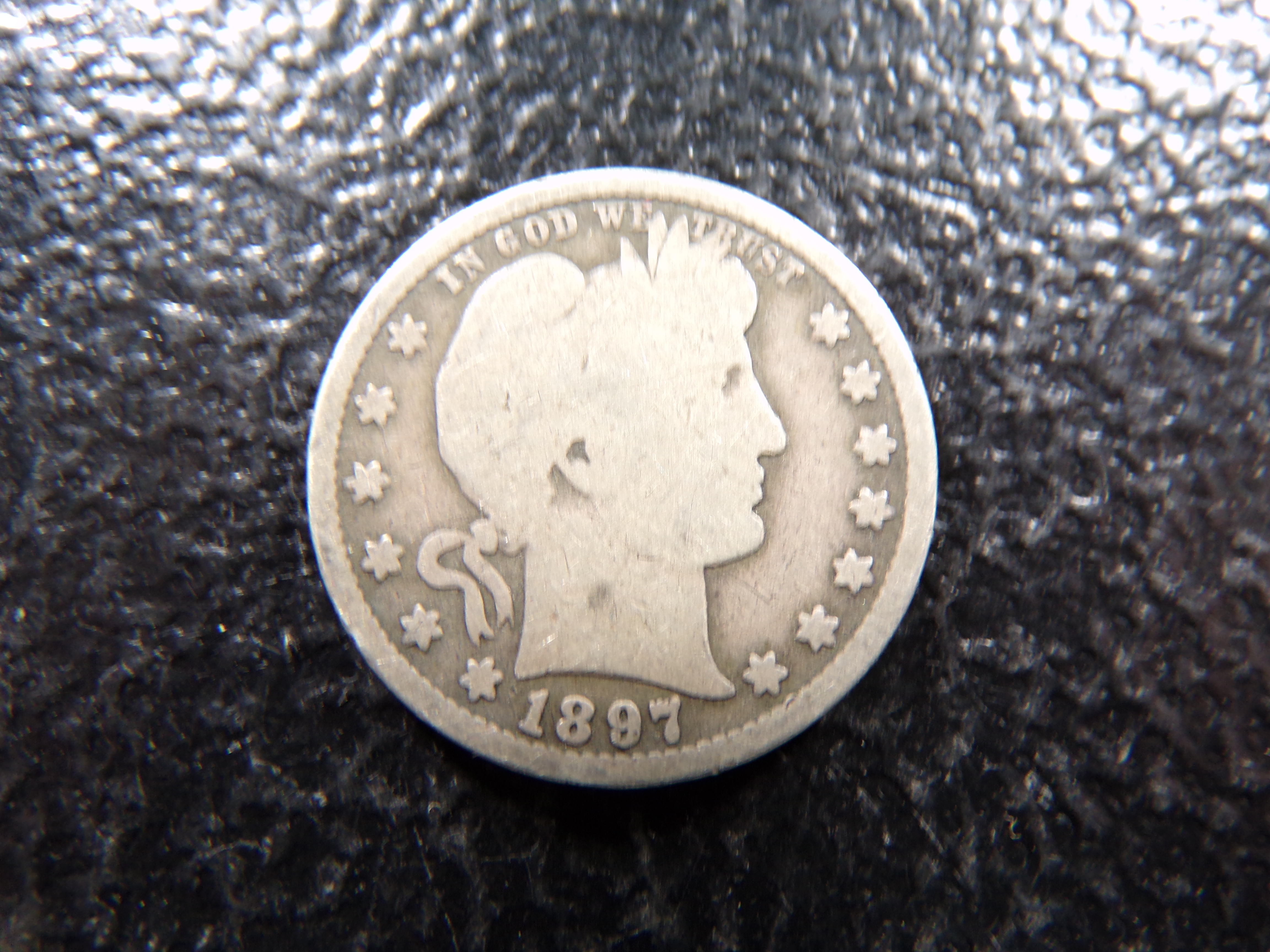 1897-S KEY DATE BARBER SILVER QUARTER