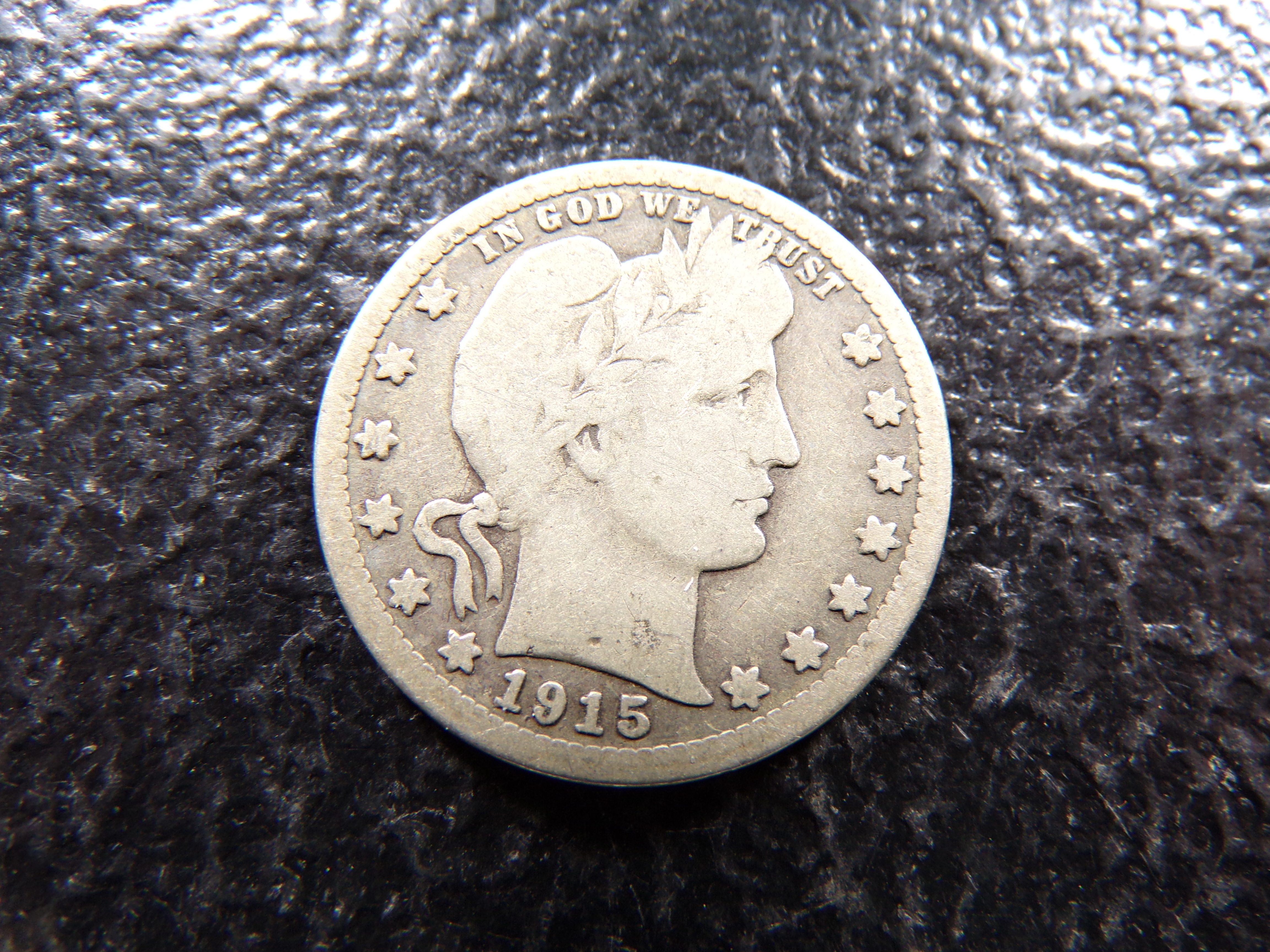 1915-S BARBER SILVER QUARTER