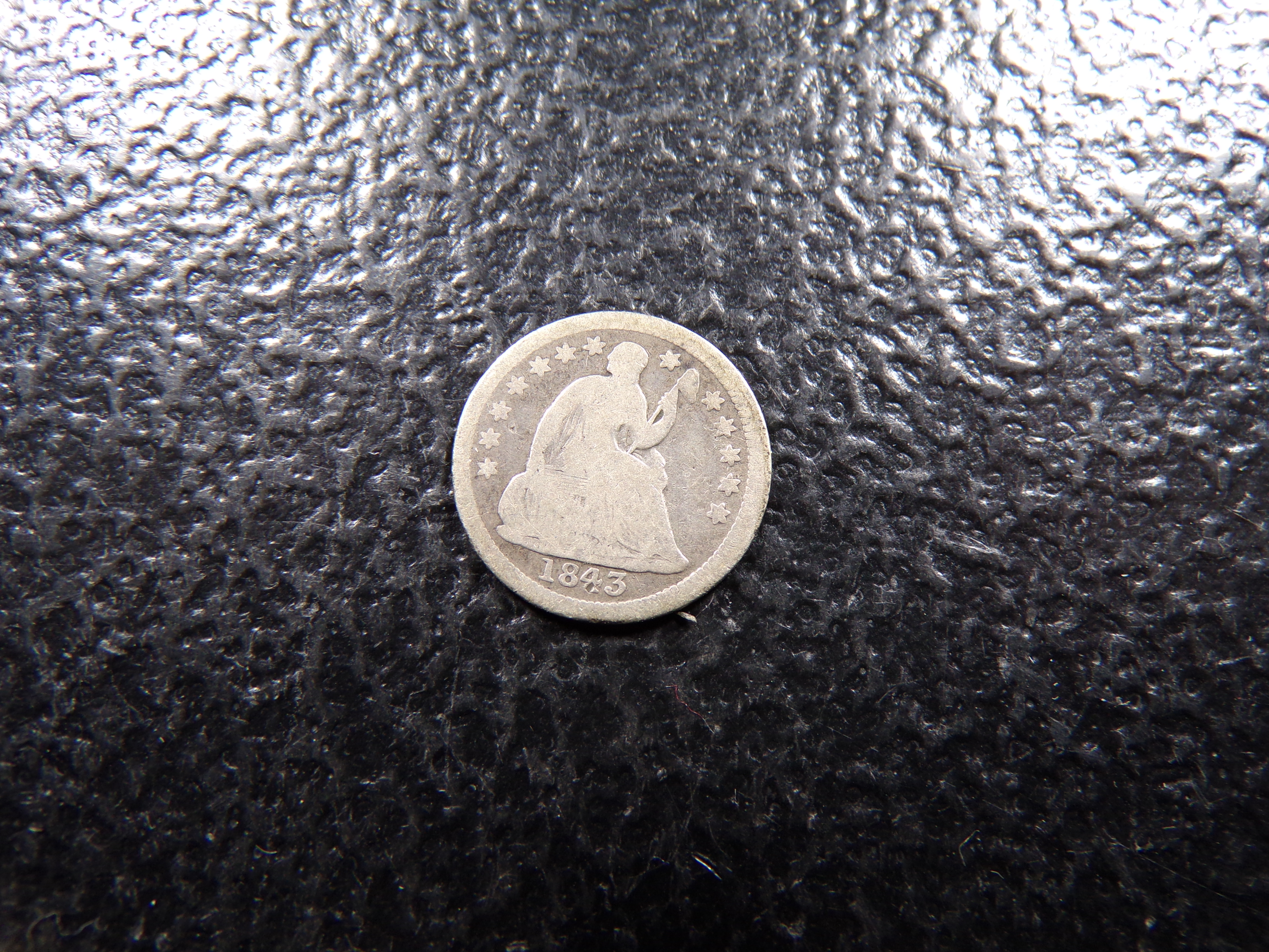1843 SEATED LIBERTY SILVER HALF DIME