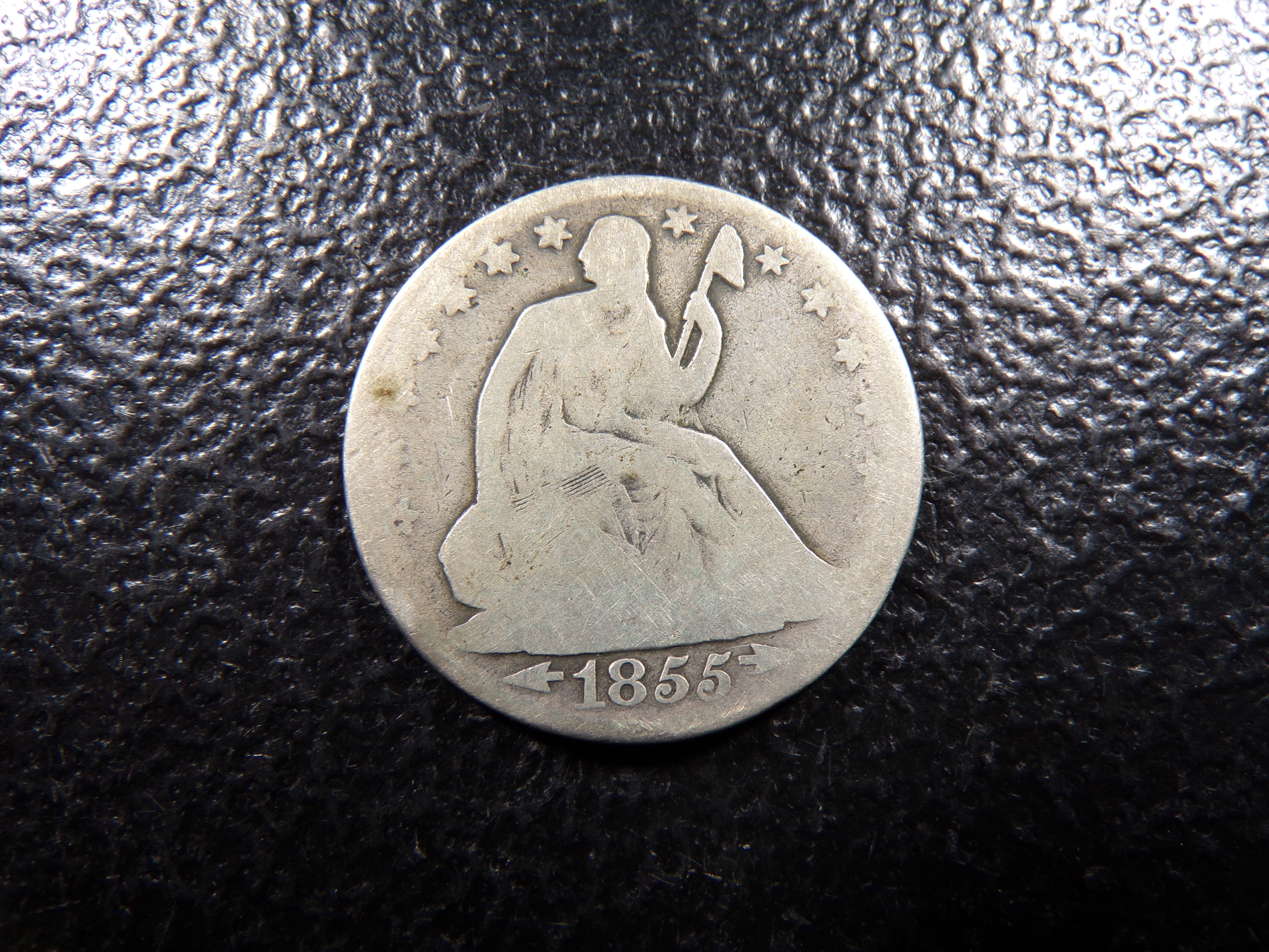 1855-O W / ARROWS SEATED LIBERTY SILVER HALF DOLLAR
