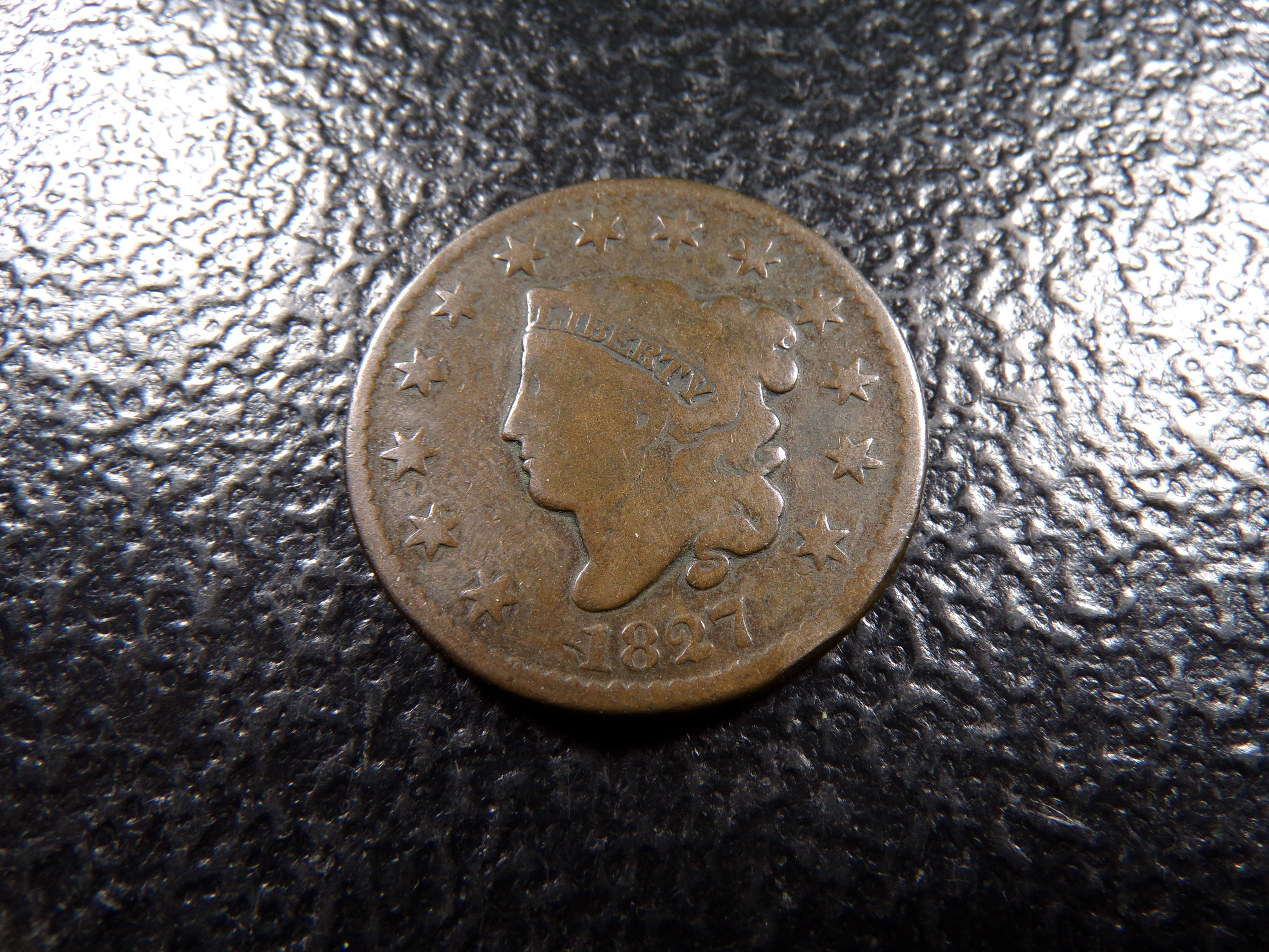 1827 CORONET HEAD LARGE CENT