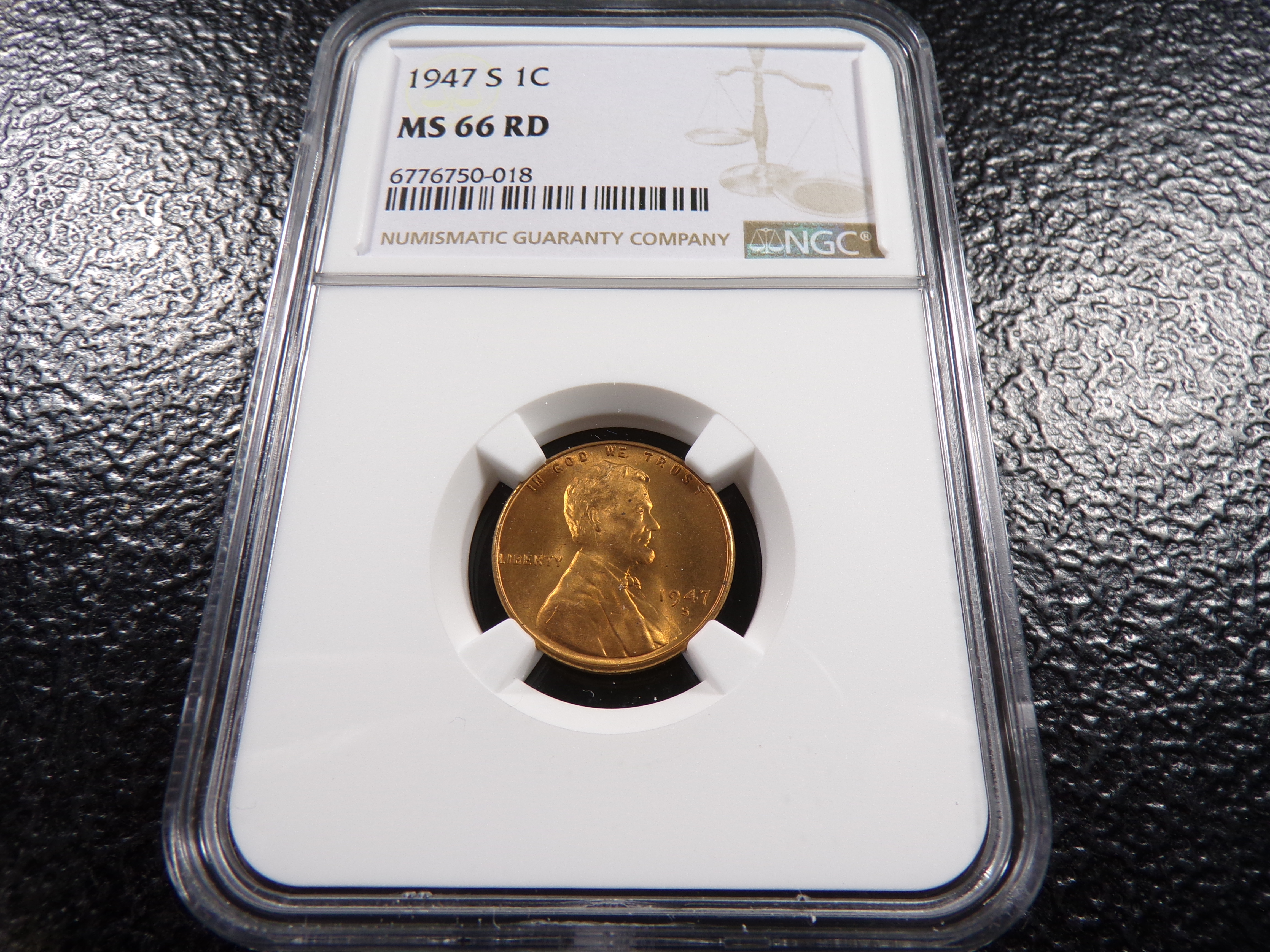 1947-S NGC MS66RD LINCOLN WHEAT CENT