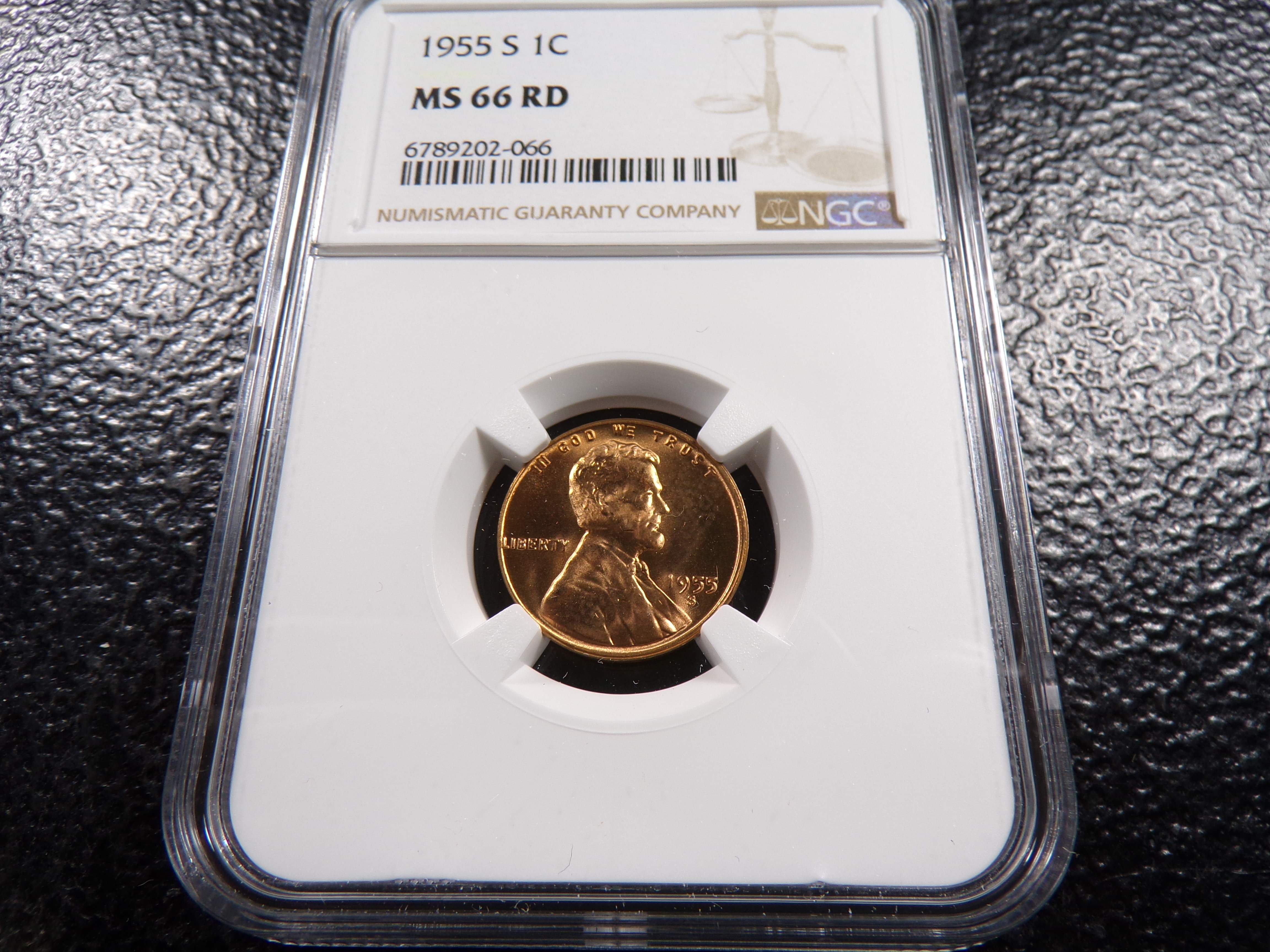 1955-S NGC MS66RD LINCOLN WHEAT CENT