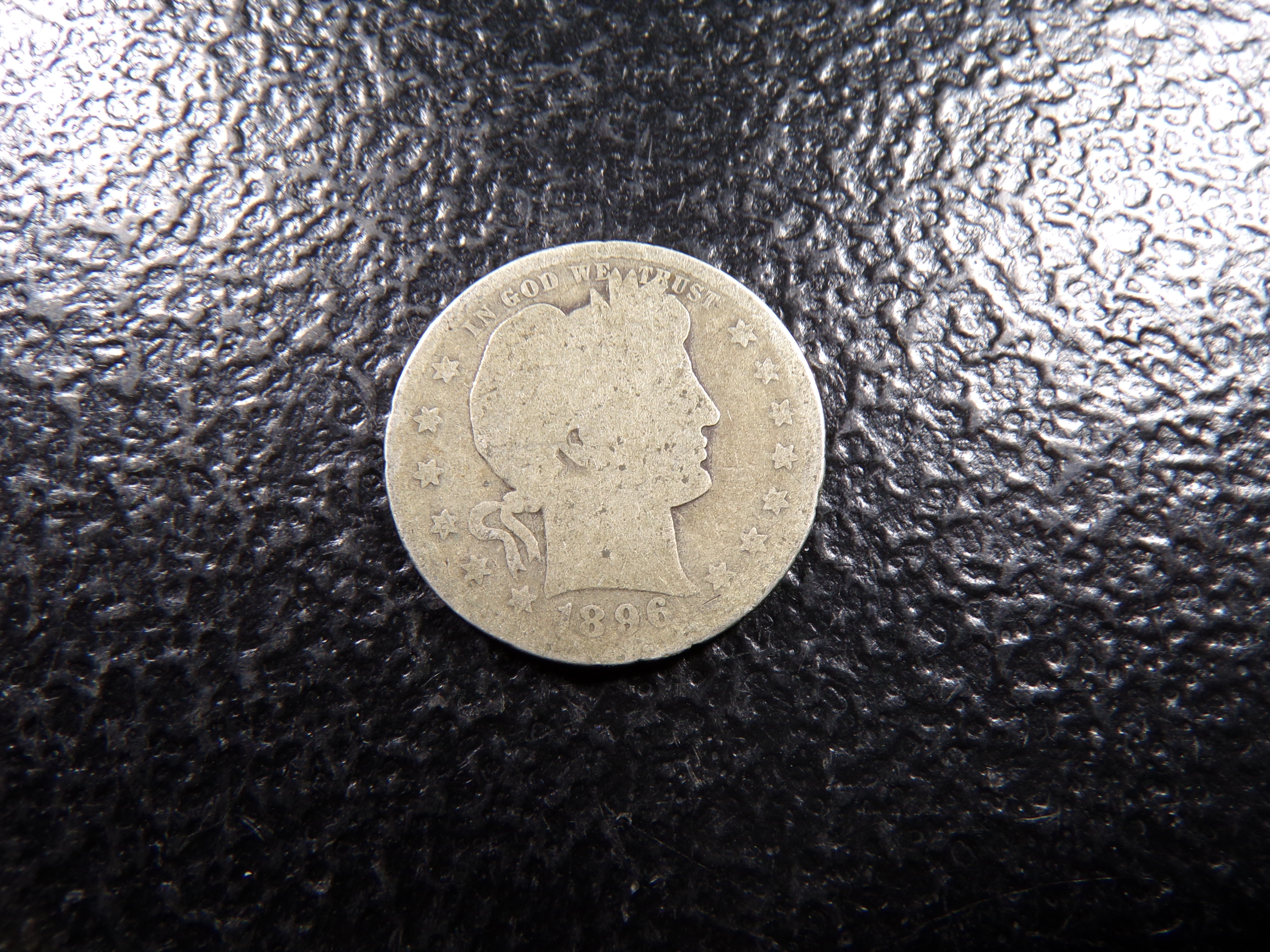 1896-O RARE DATE BARBER SILVER QUARTER