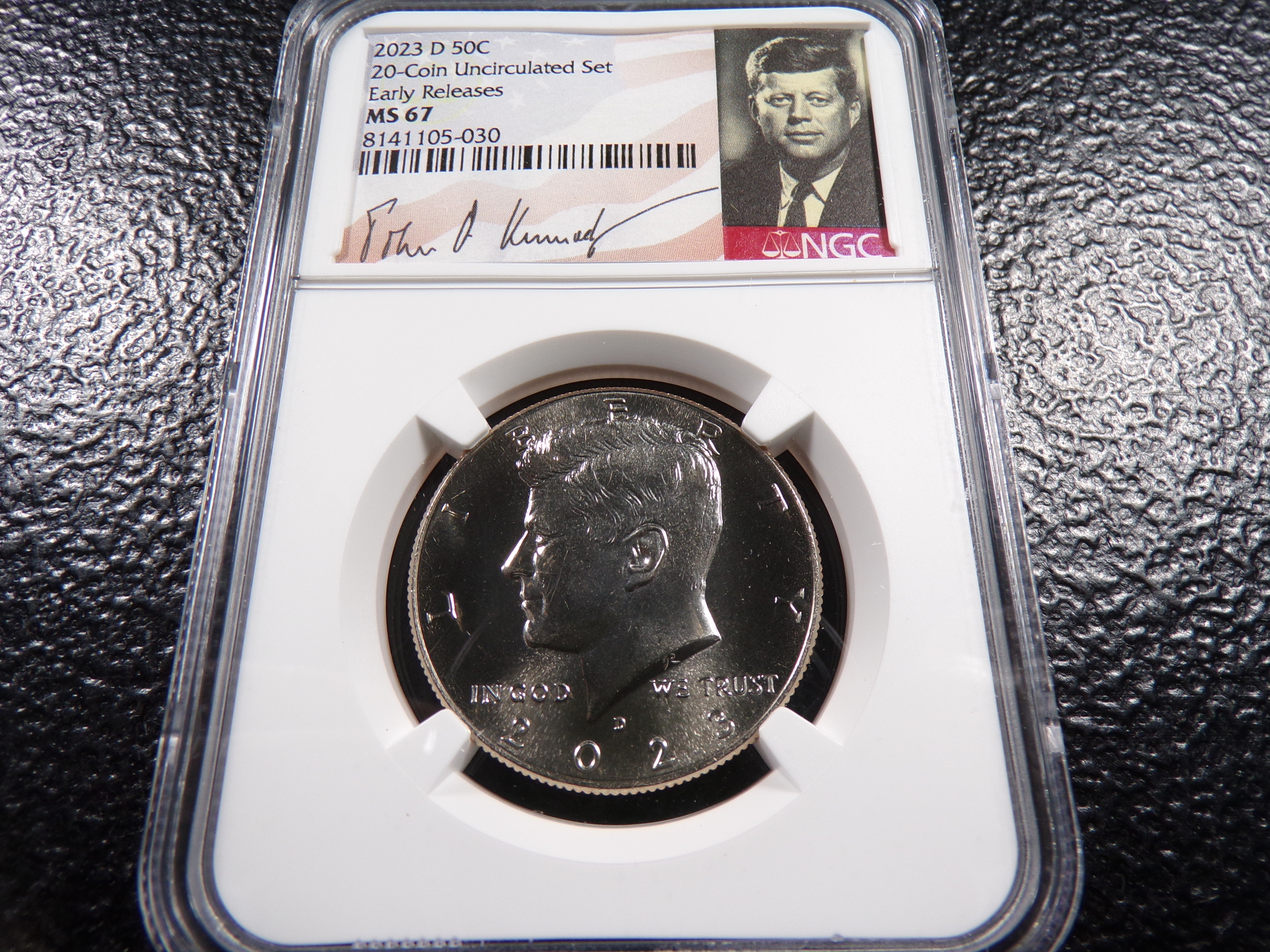 2023-D NGC MS67 WITH SIGNATURE EARLY RELEASES KENNEDY HALF DOLLAR