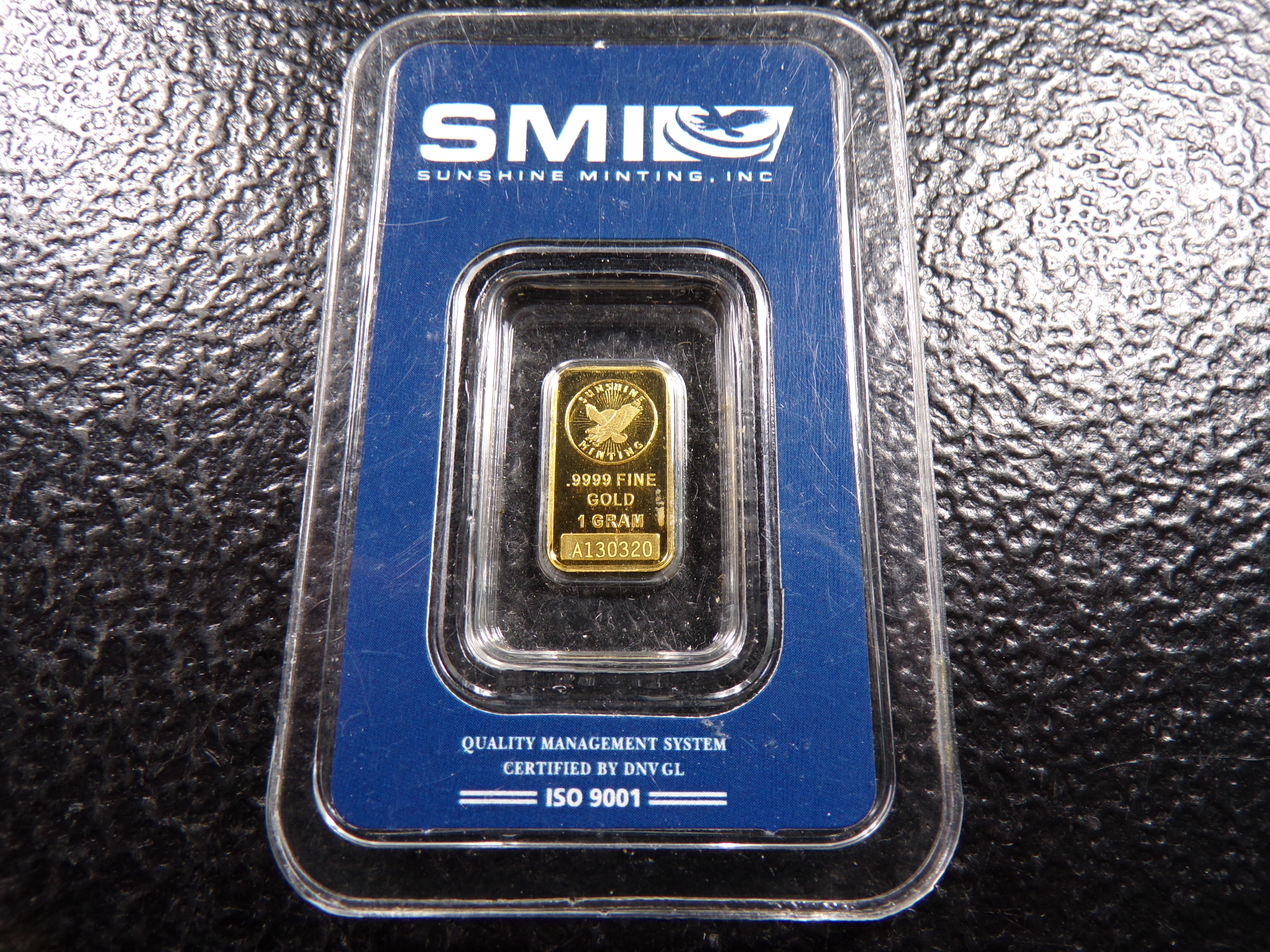 SUNSHINE MINTING 1 GRAM .9999 FINE GOLD BAR