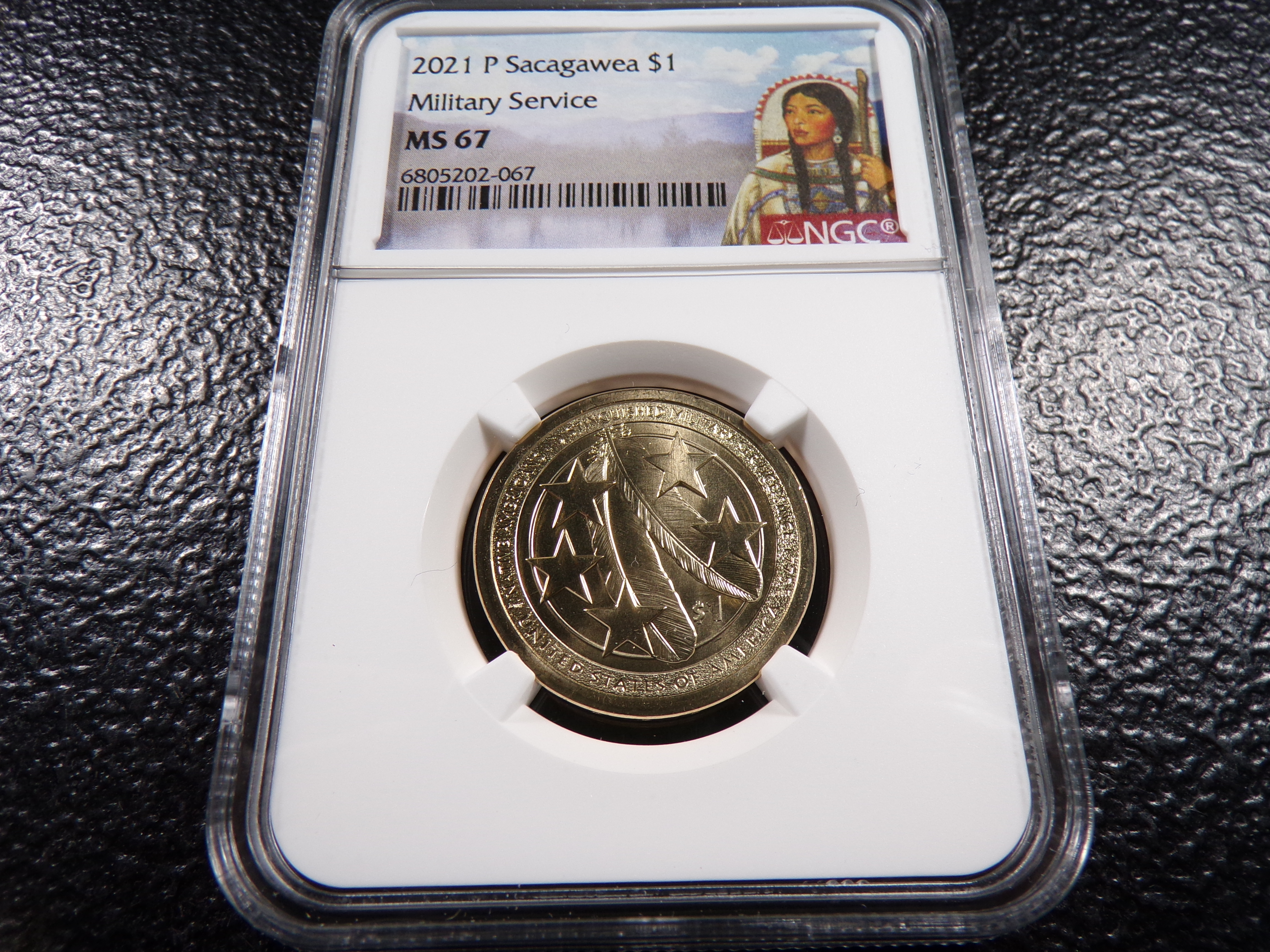 2021-P NGC MS67 MILITARY SERVICE SACAGAWEA DOLLAR