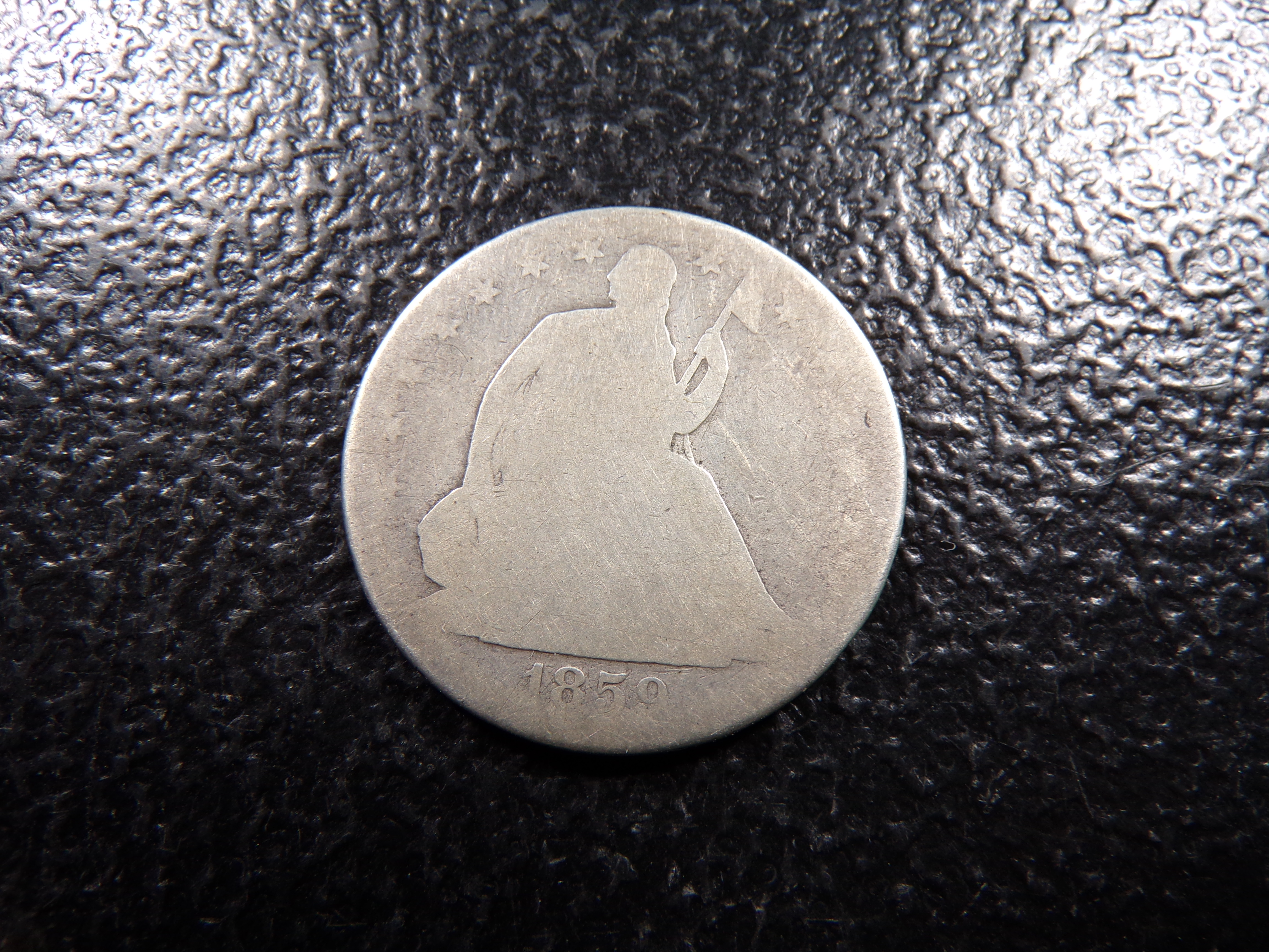 1859-O SEATED LIBERTY SILVER HALF DOLLAR