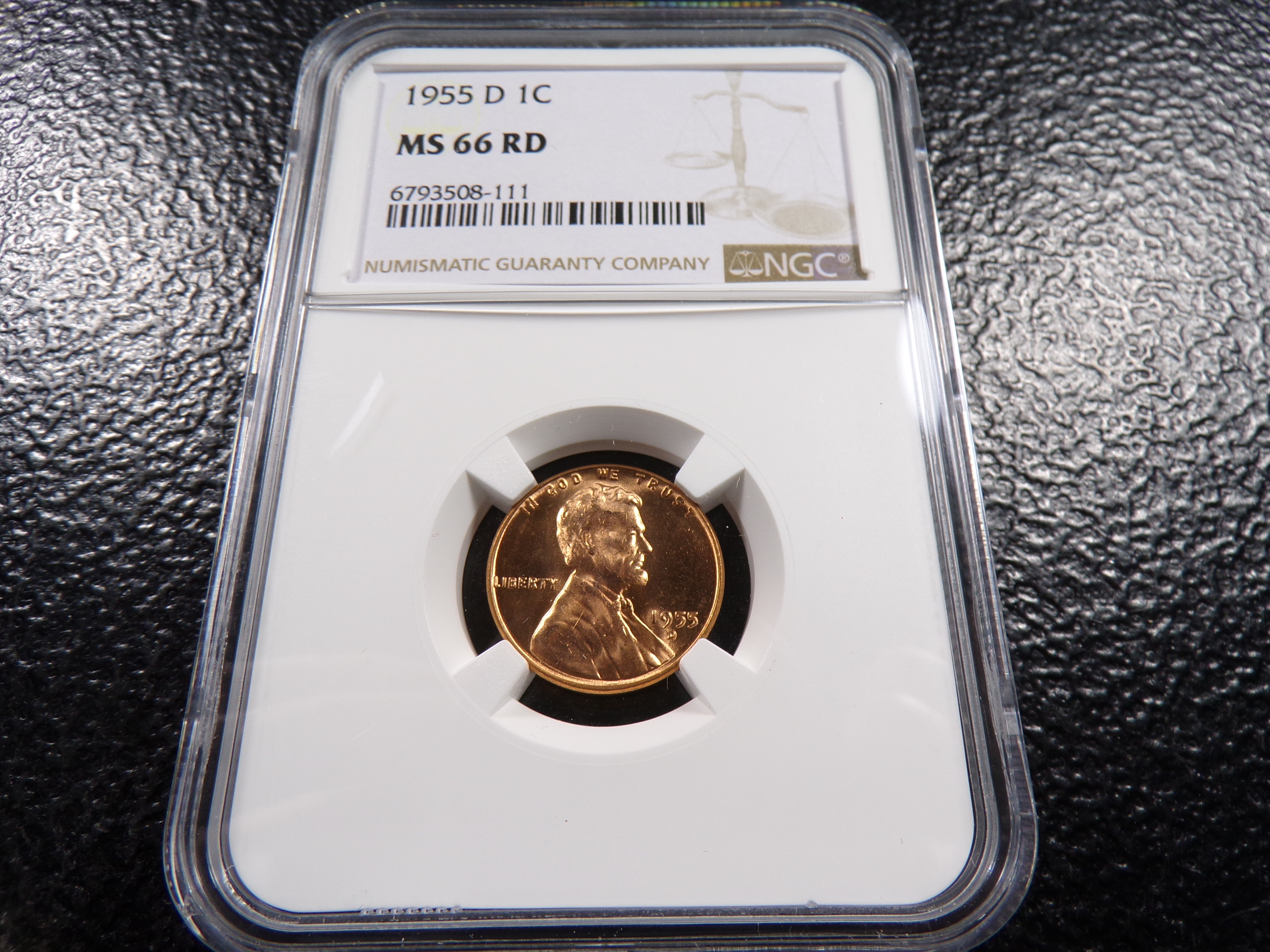 1955-D NGC MS66RD LINCOLN WHEAT CENT