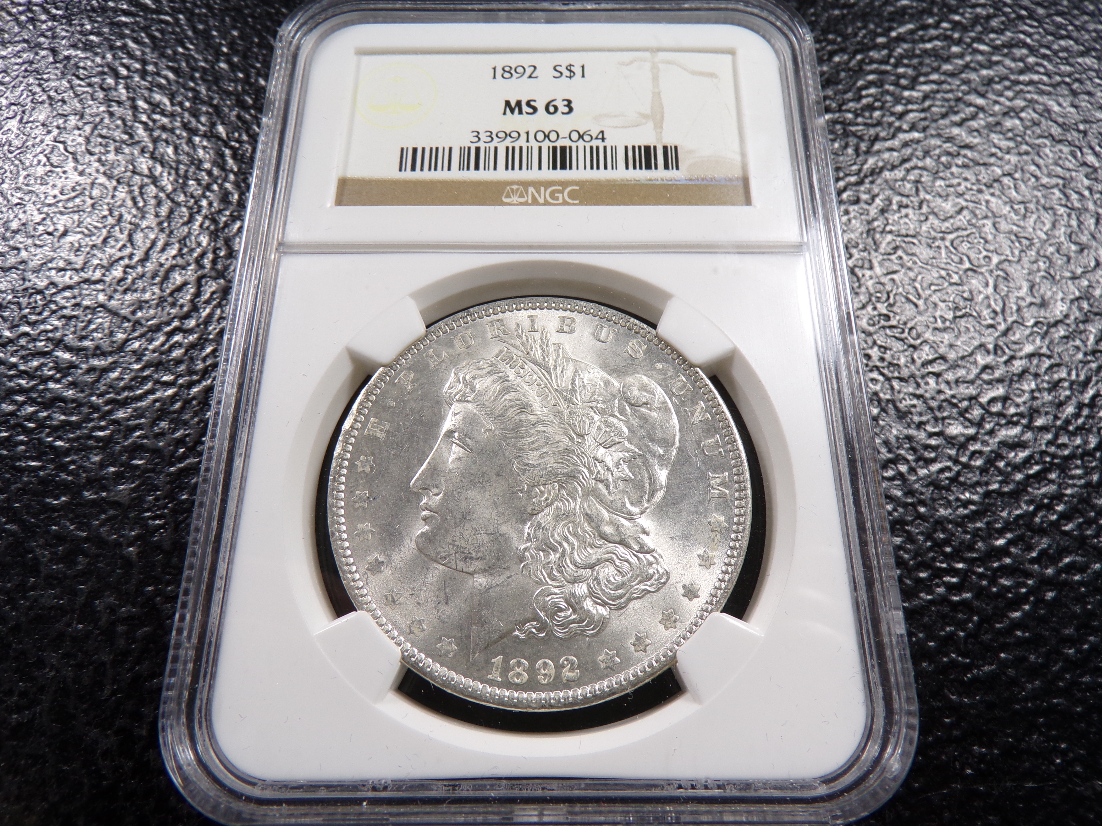 1892 NGC MS63 MORGAN SILVER DOLLAR