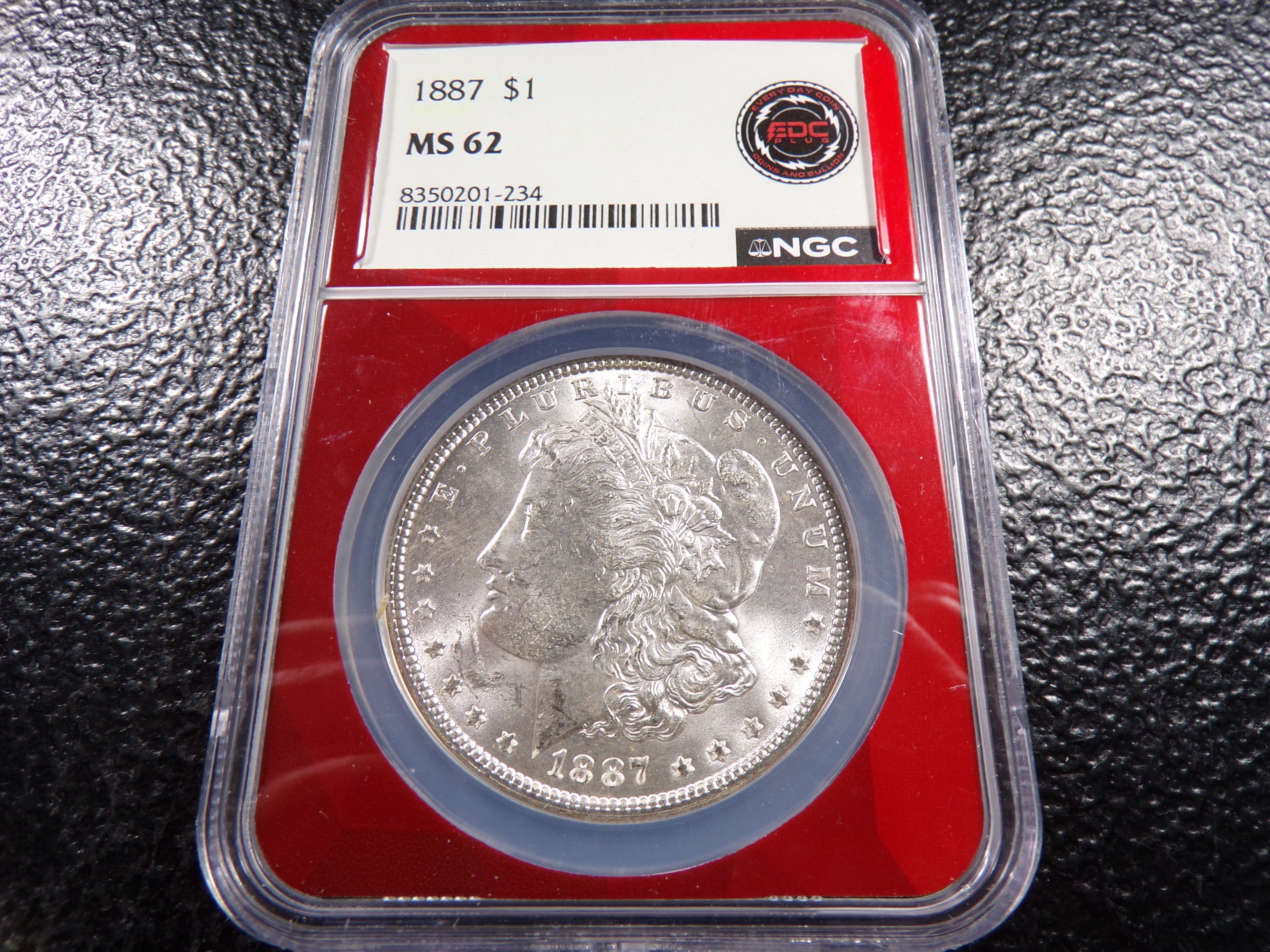 1887 NGC MS62 MORGAN SILVER DOLLAR
