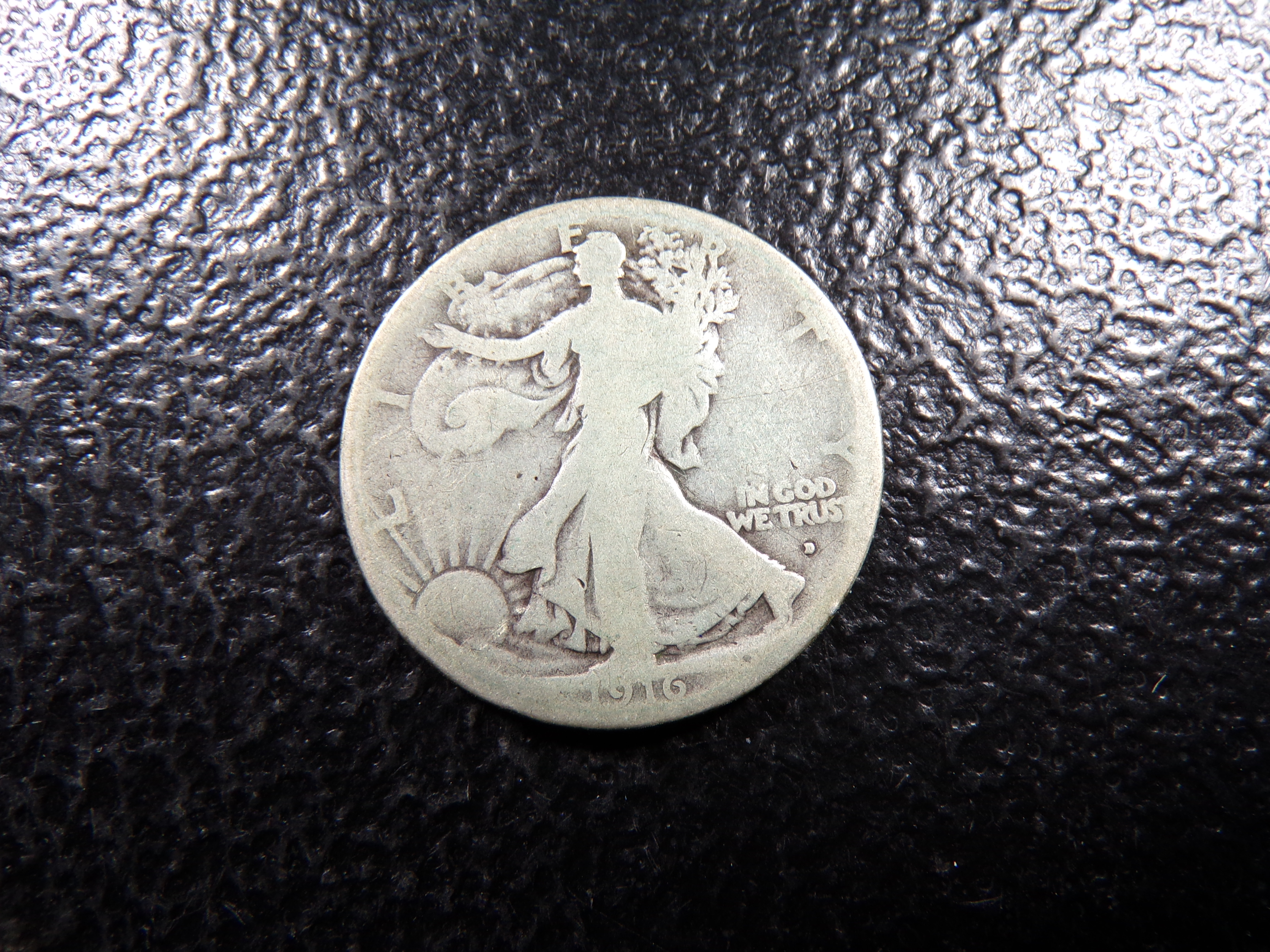1916-D OBV. RARE DATE WALKING LIBERTY SILVER HALF DOLLAR