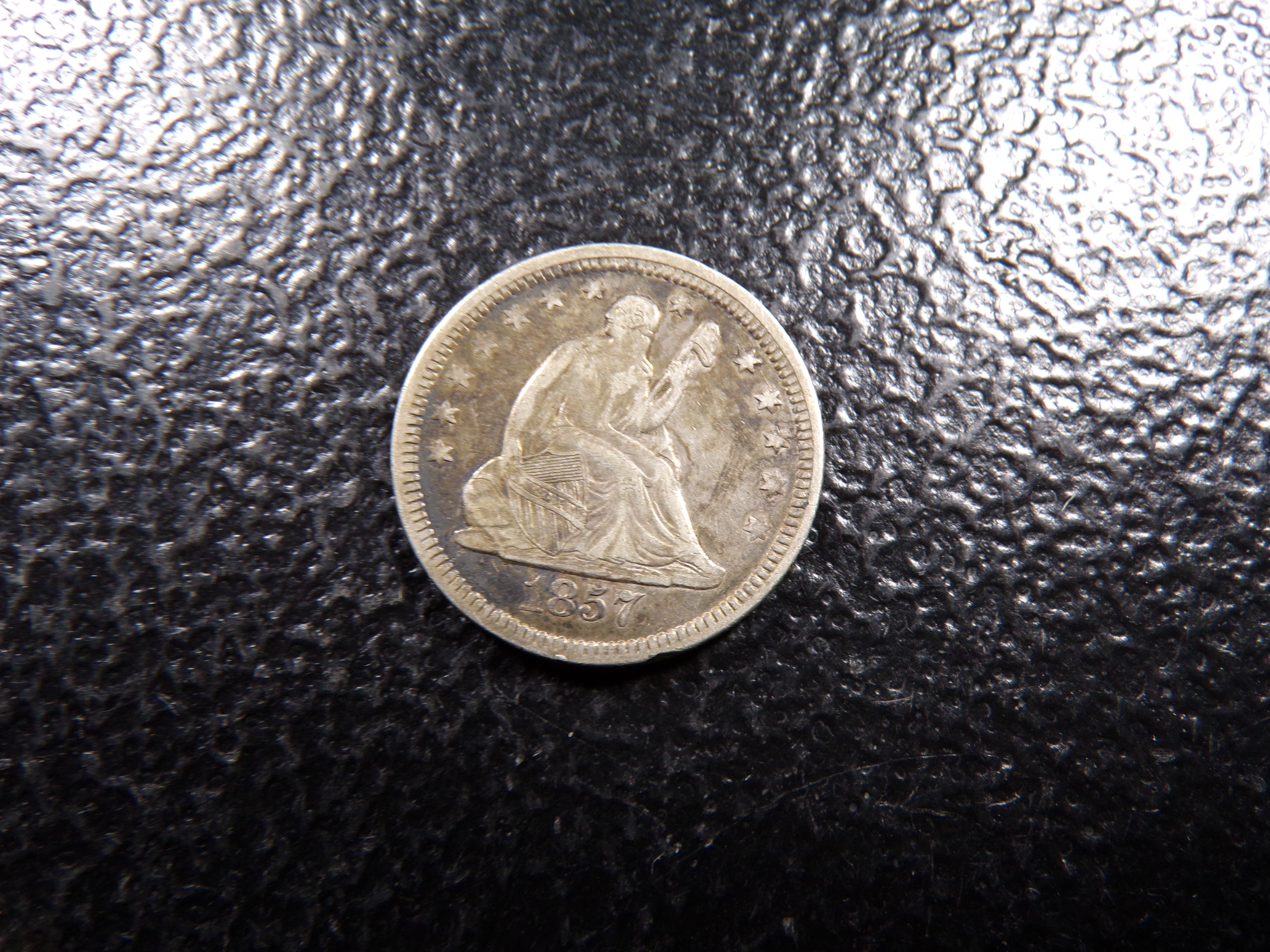 1857 SEATED LIBERTY SILVER QUARTER