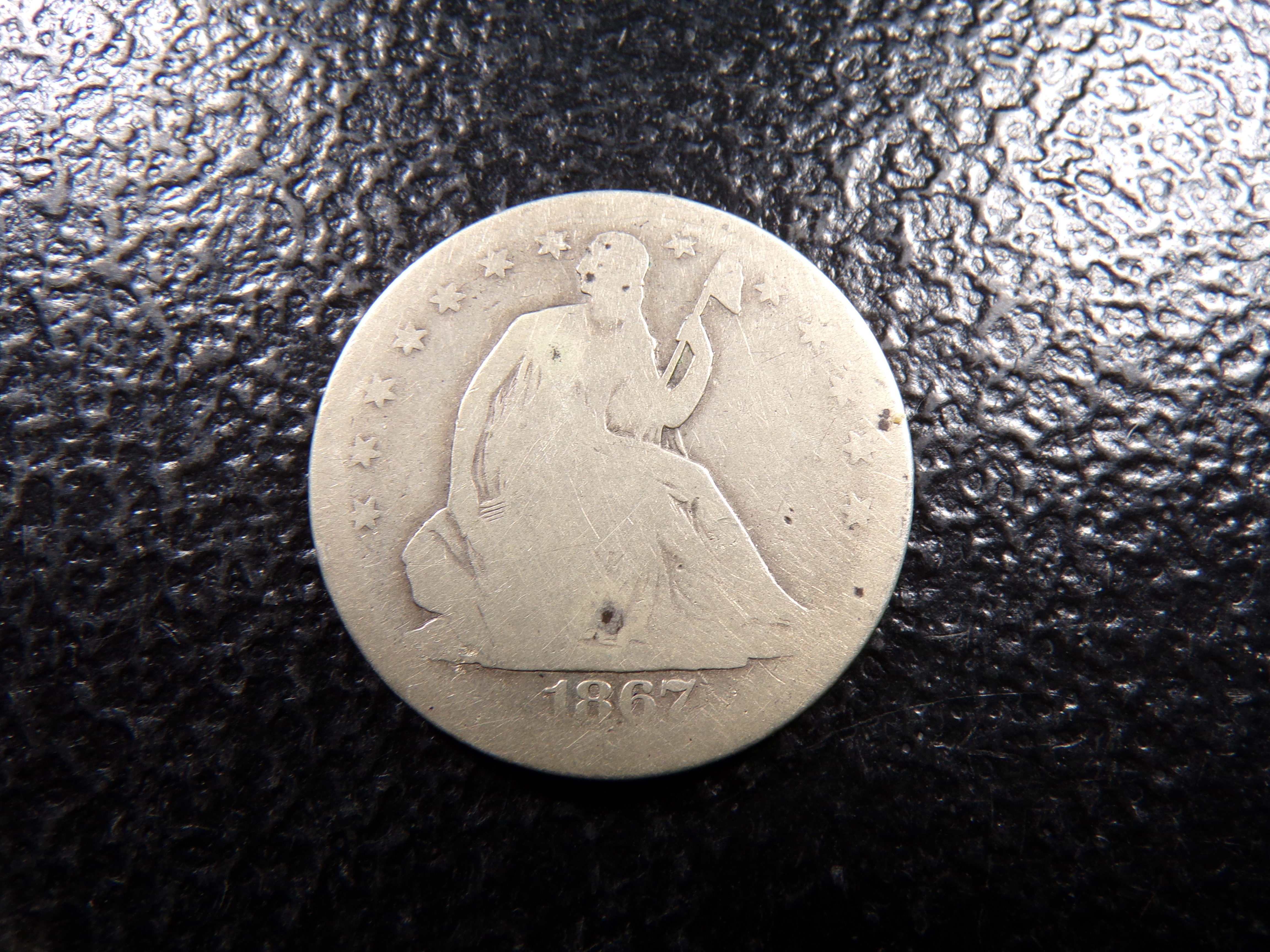 1867-S SEATED LIBERTY SILVER HALF DOLLAR