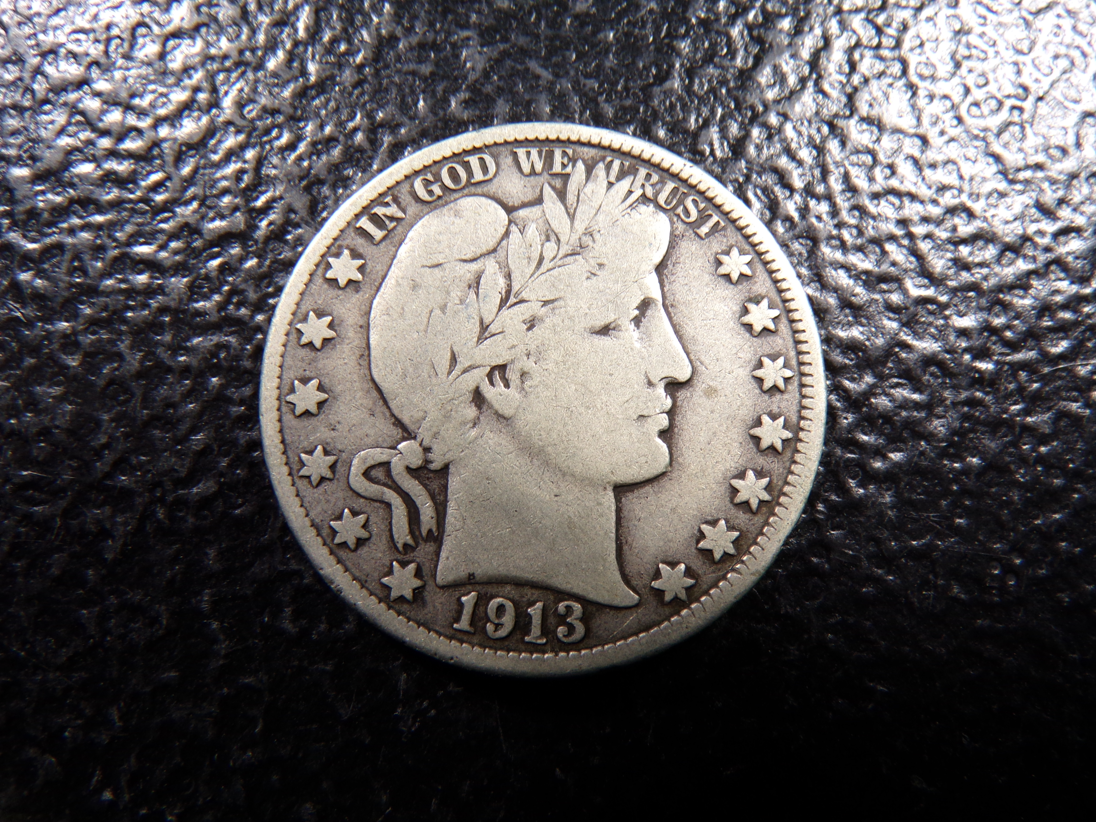 1913-D RARE DATE BARBER SILVER HALF DOLLAR
