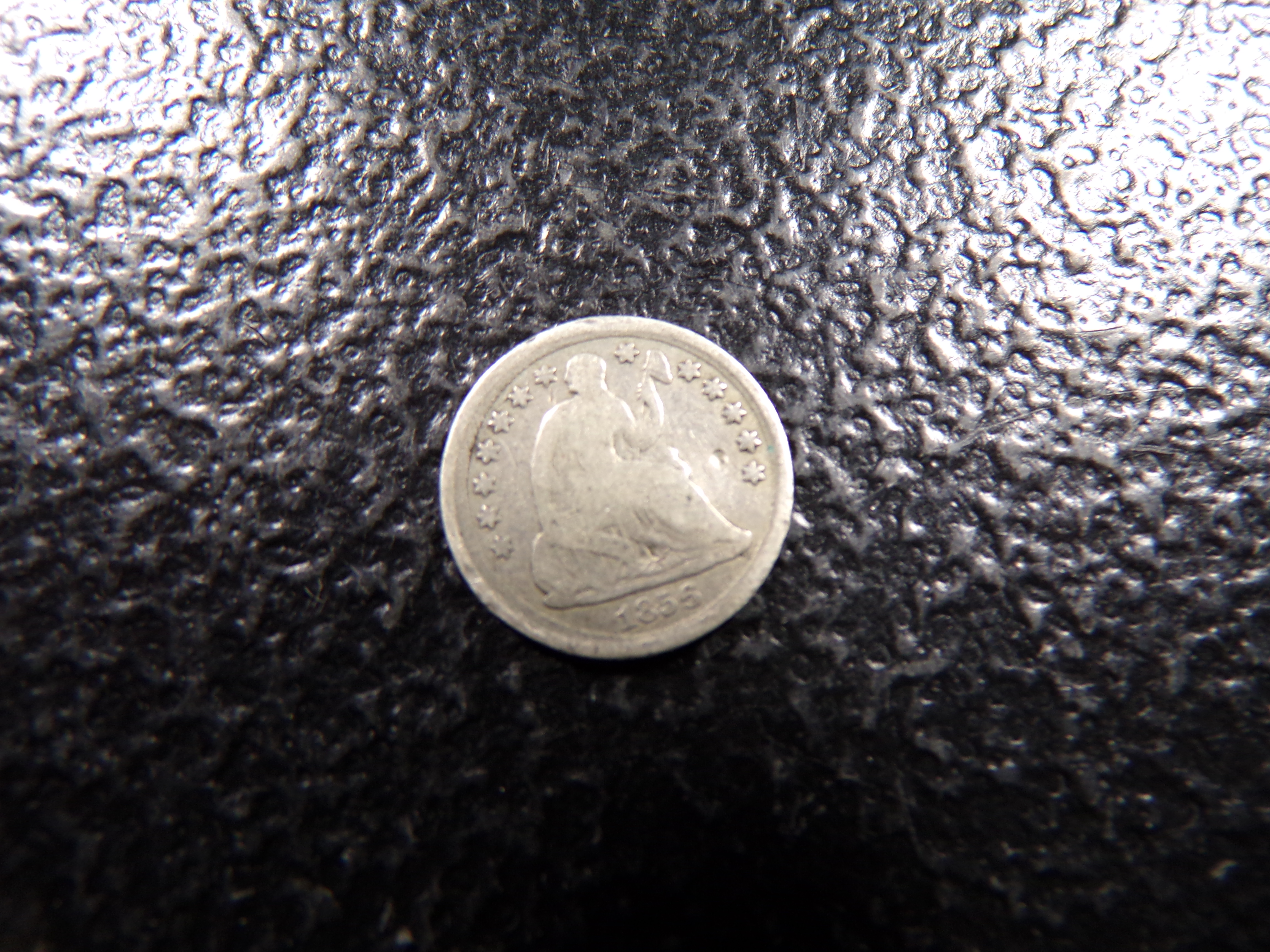1856 BENT SEATED LIBERTY SILVER HALF DIME