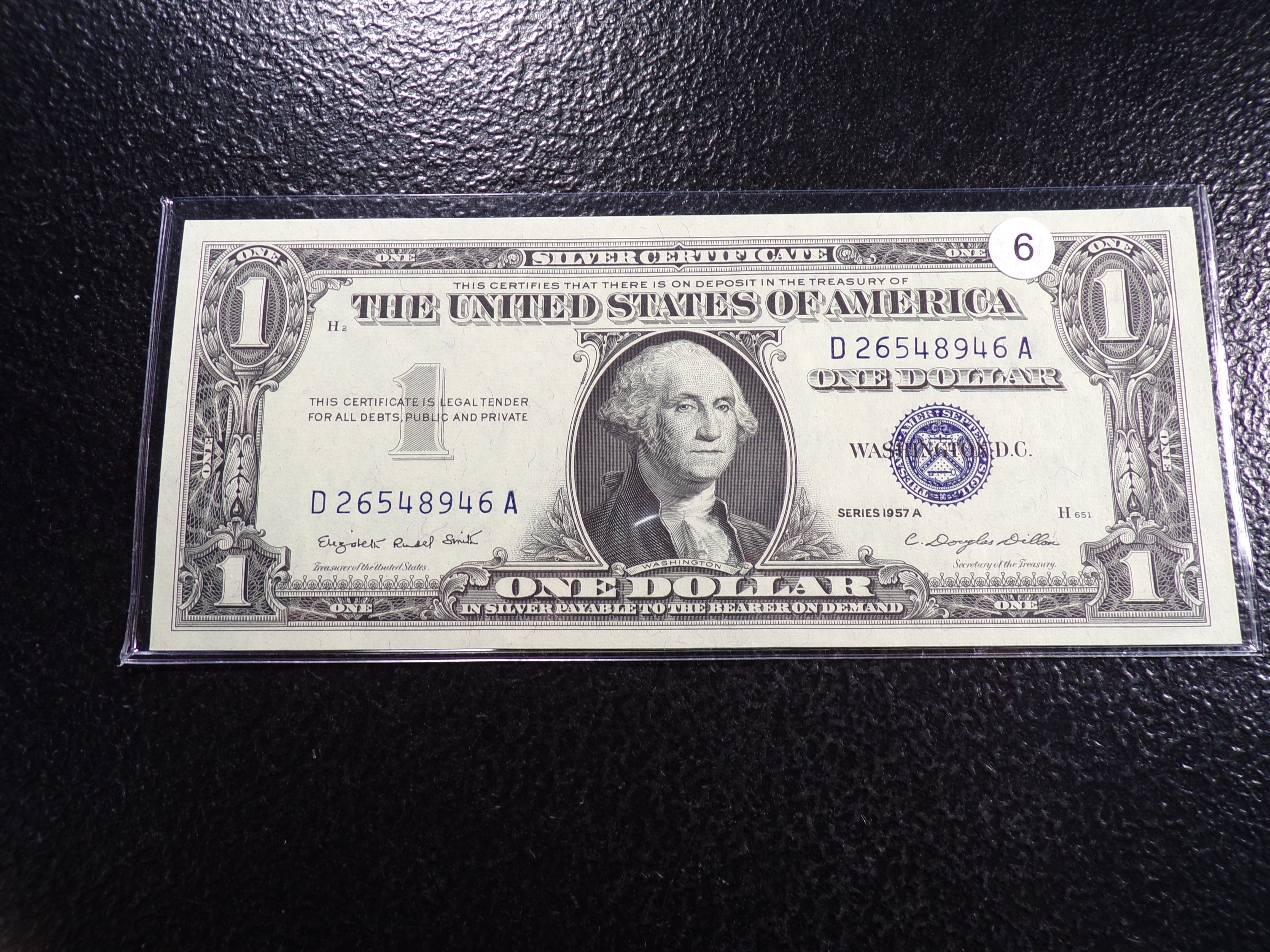 1957-A BLUE SEAL $1 SILVER CERTIFIACTE