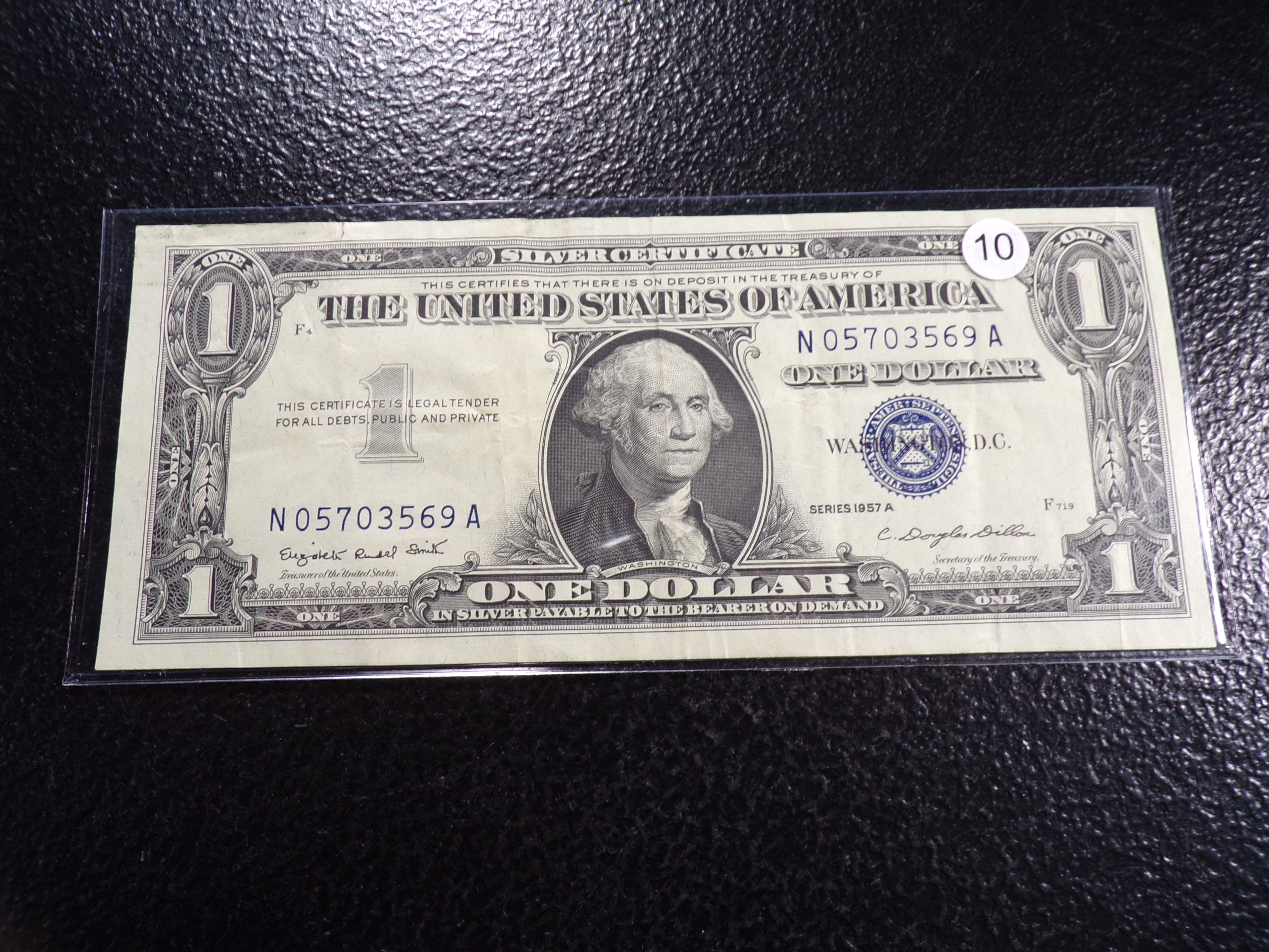 1957-A BLUE SEAL $1 SILVER CERTIFIACTE