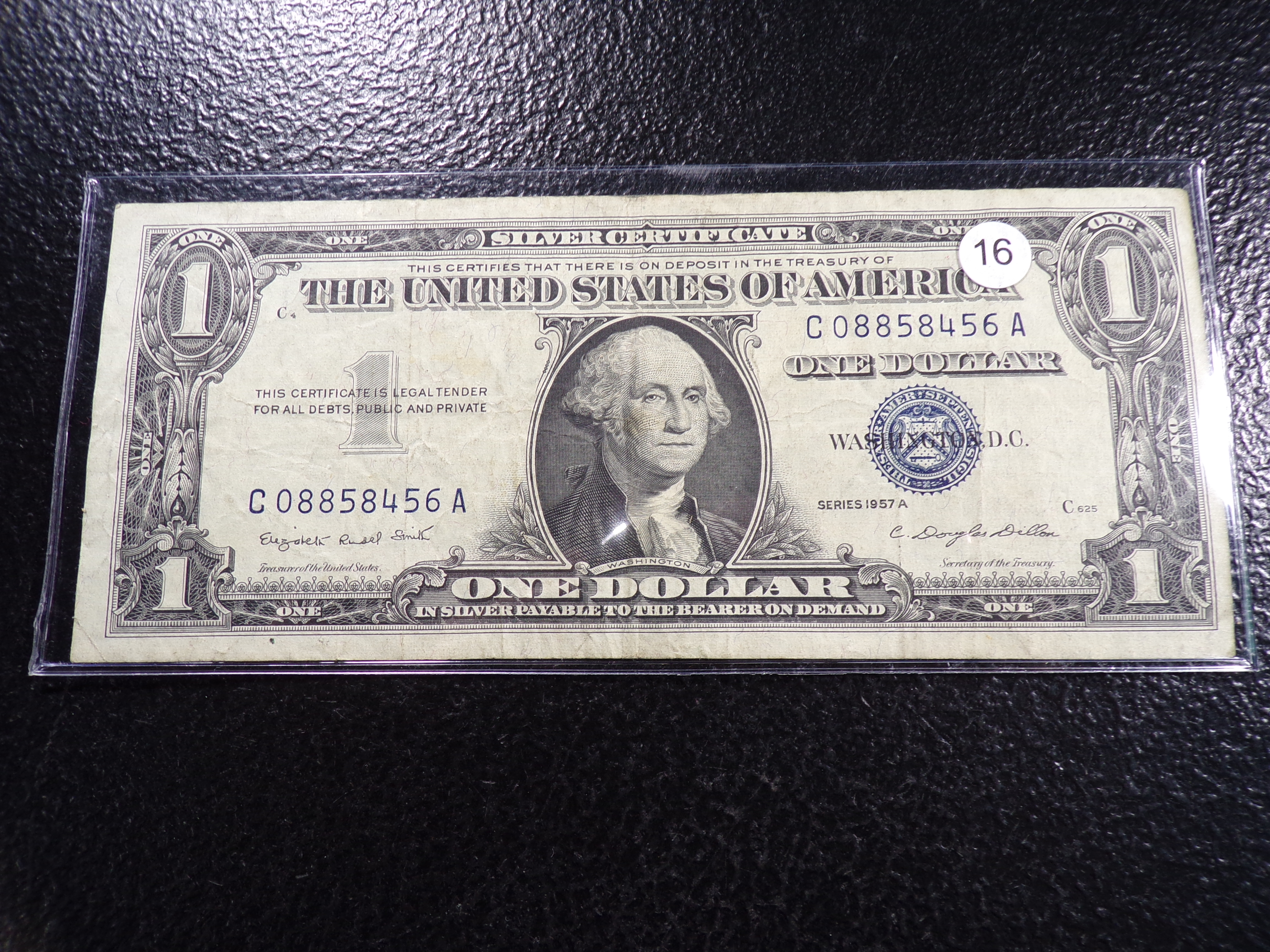 1957-A BLUE SEAL $1 SILVER CERTIFIACTE