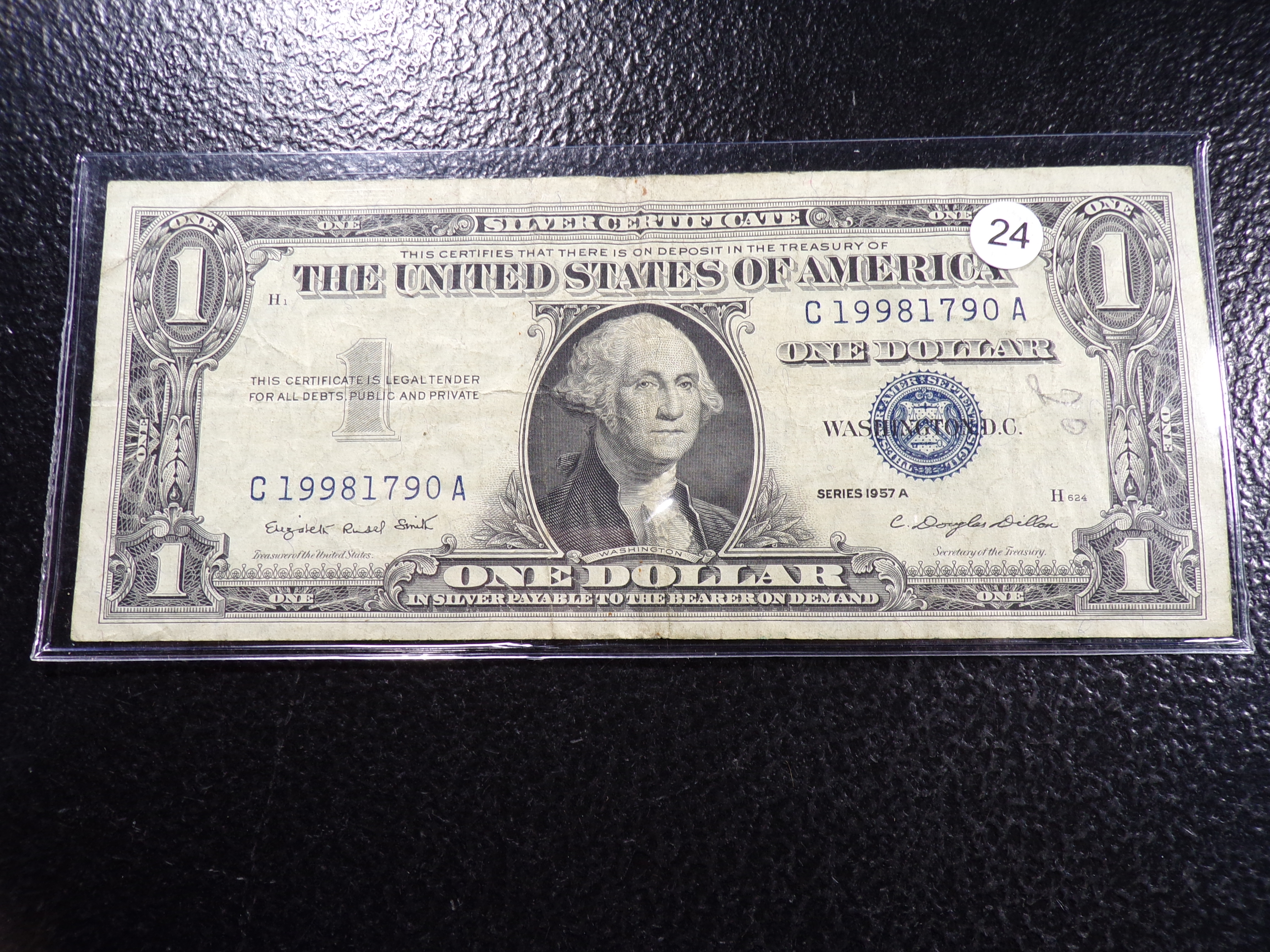 1957-A BLUE SEAL $1 SILVER CERTIFIACTE