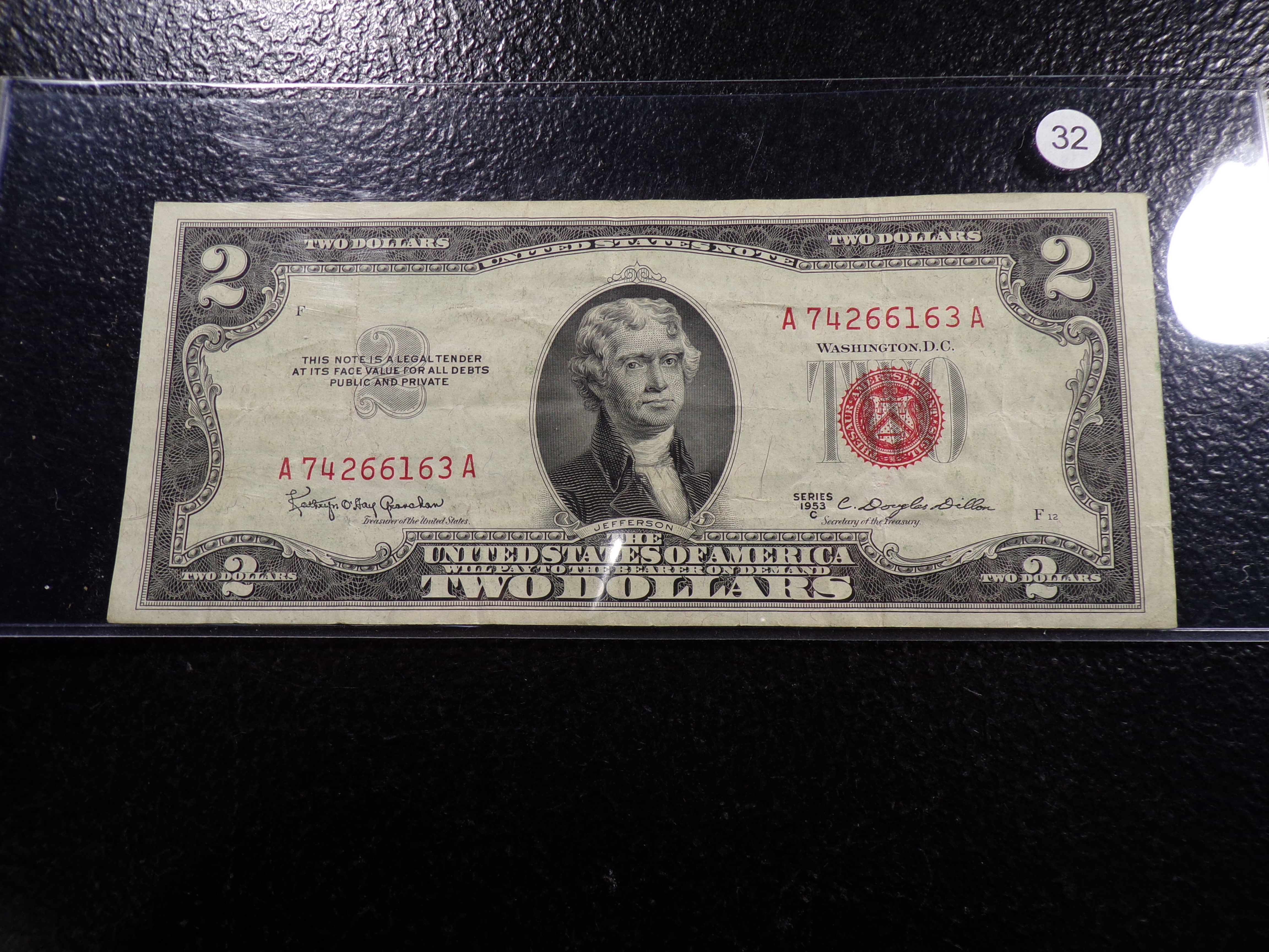 1953-C RED SEAL $2 UNITED STATES NOTE