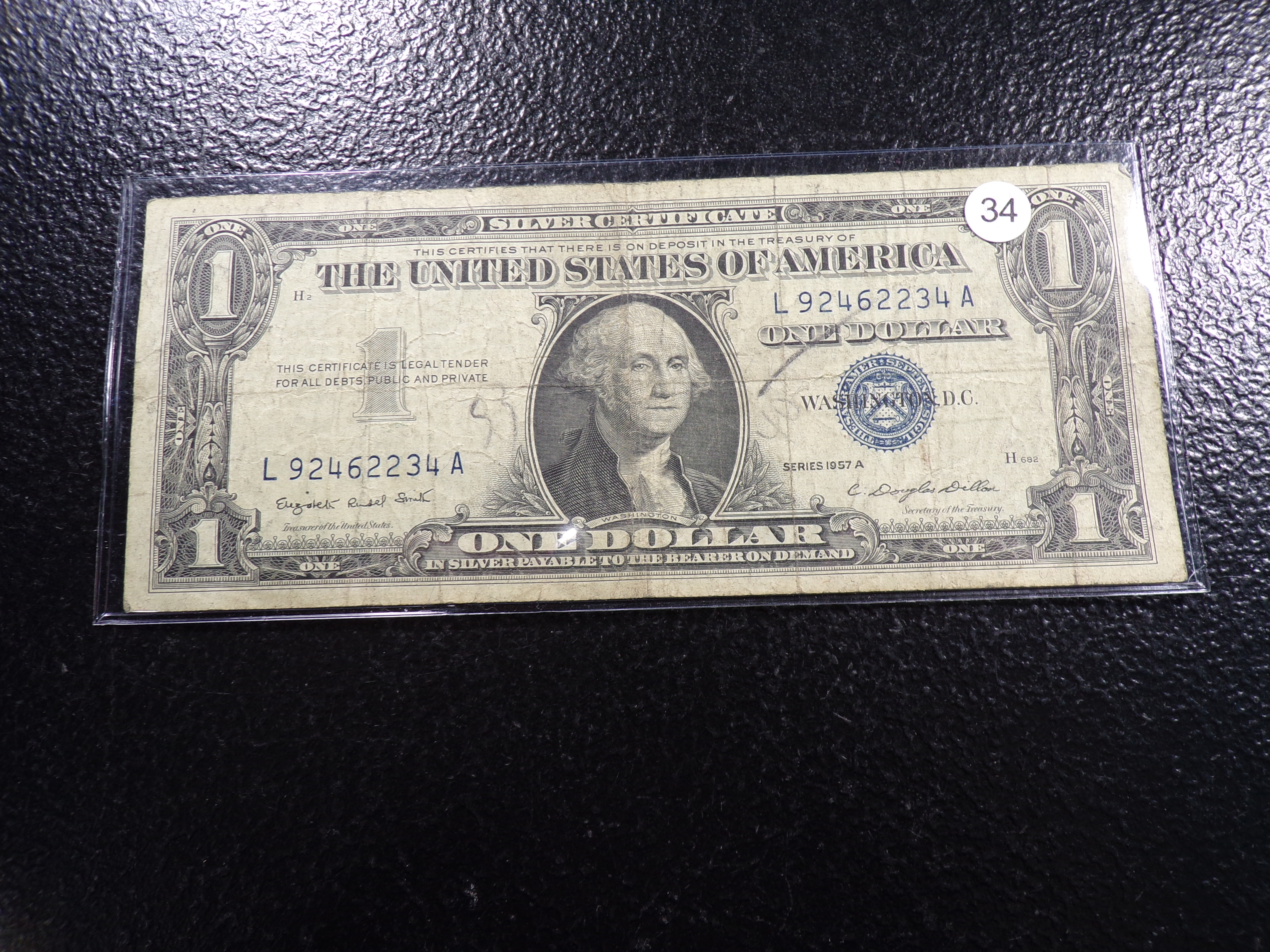 1957-A BLUE SEAL $1 SILVER CERTIFIACTE