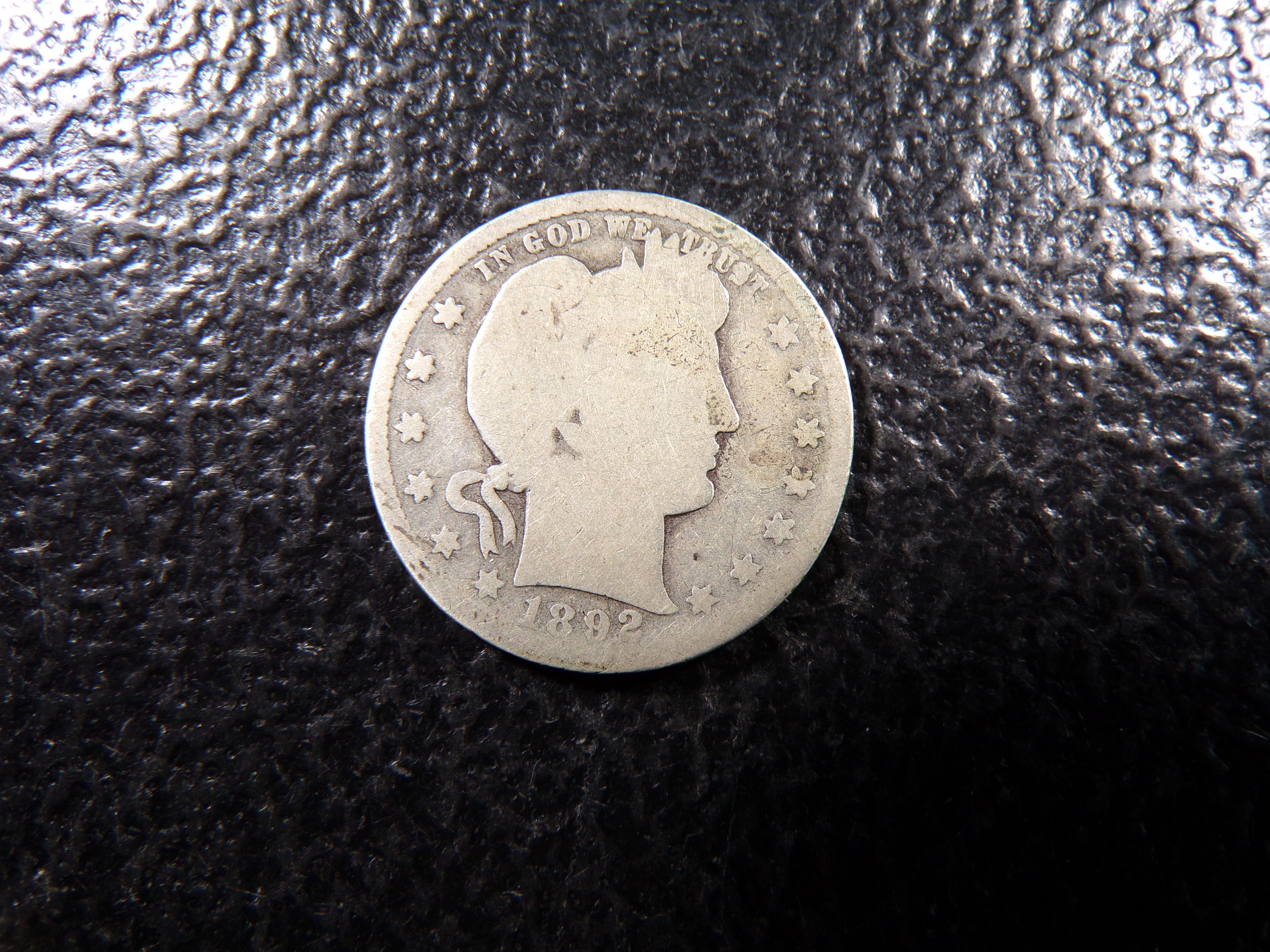 1892-S BARBER SILVER QUARTER