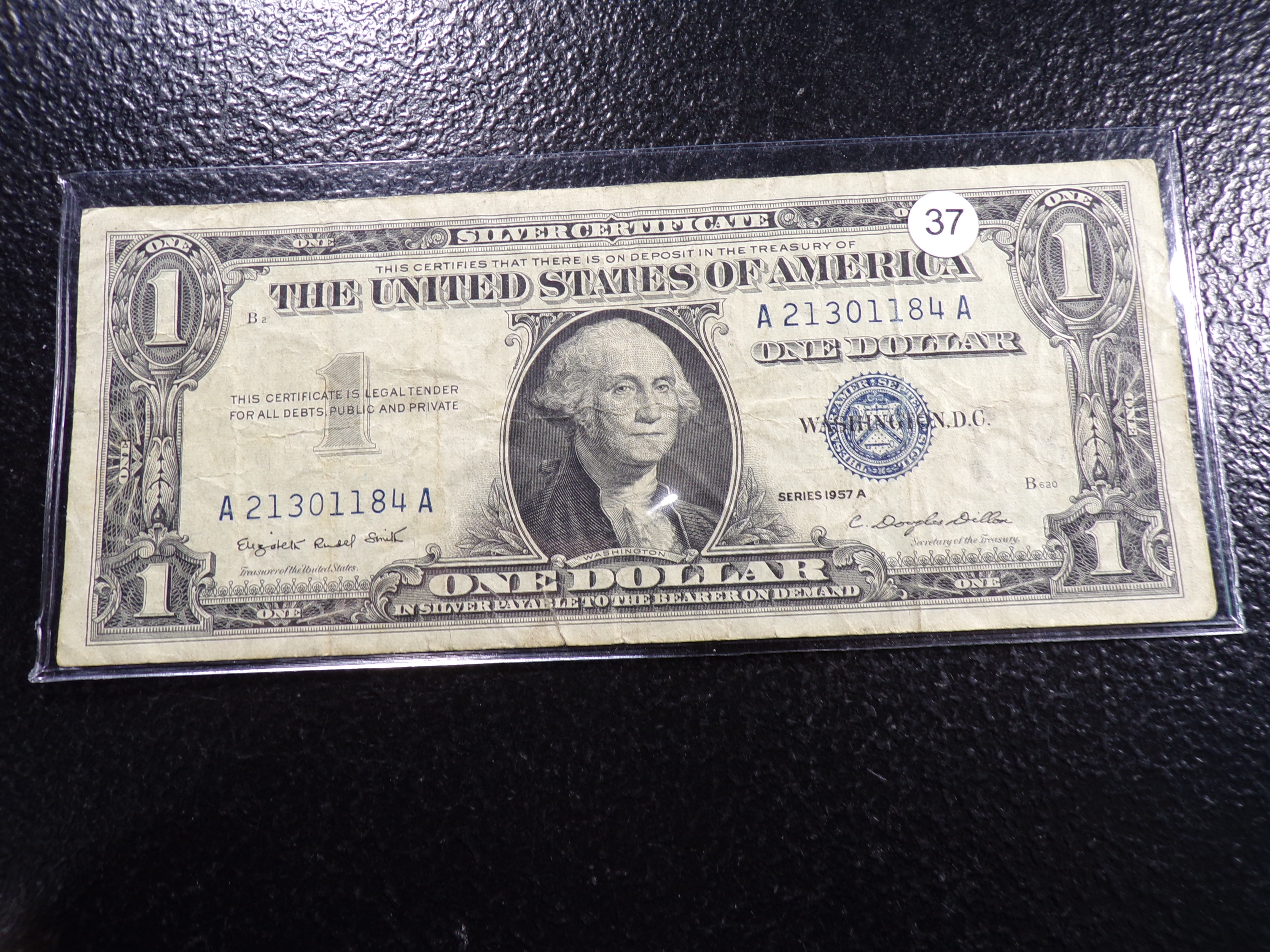 1957-A BLUE SEAL $1 SILVER CERTIFIACTE